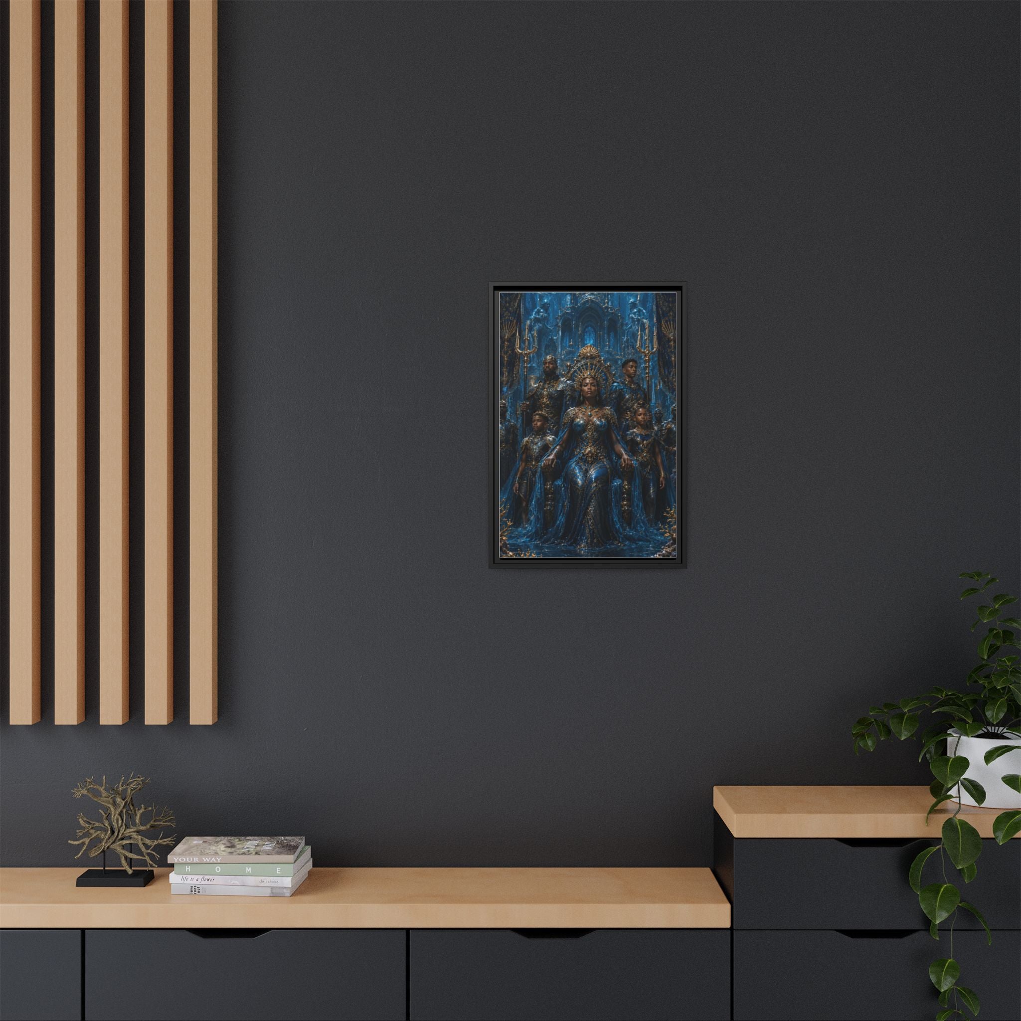Underwater Queen Matte Framed Canvas — Oceanic Fantasy Wall Art