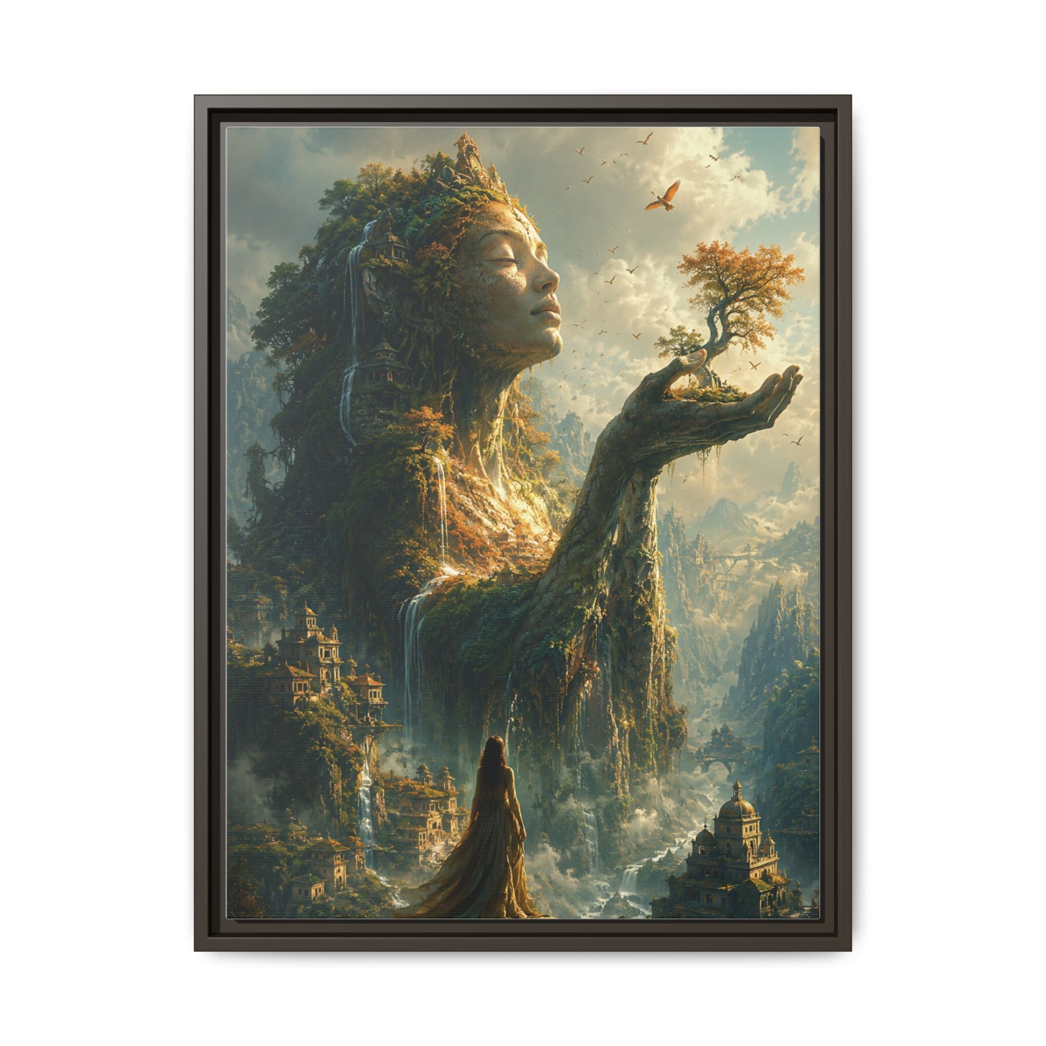Framed Matte Canvas - Earth Goddess Fantasy Wall Art