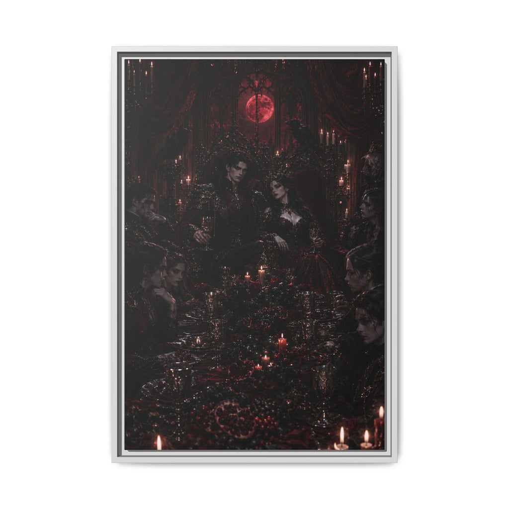 Gothic Victorian Dinner Party Matte Framed Canvas
