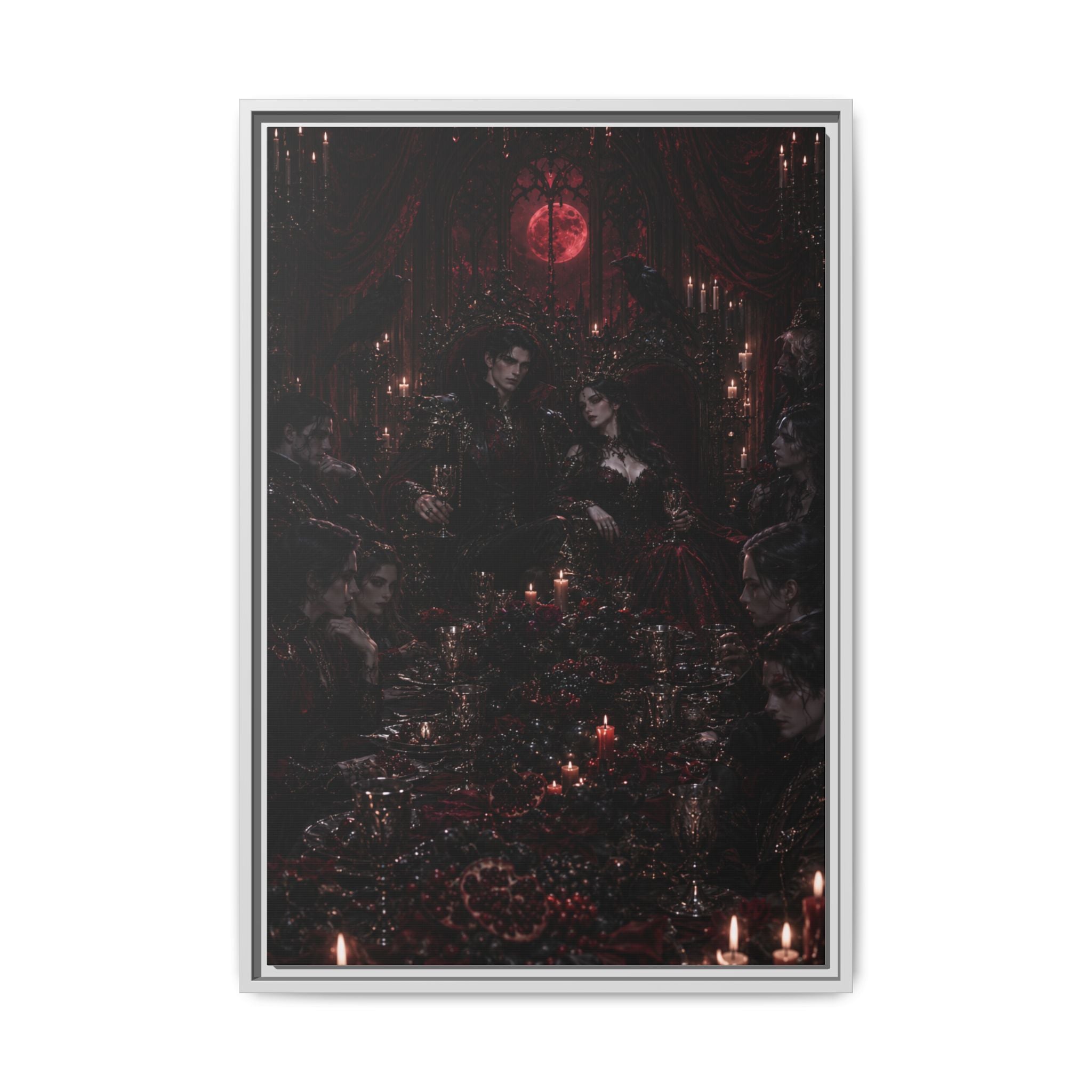 Gothic Victorian Dinner Party Matte Framed Canvas