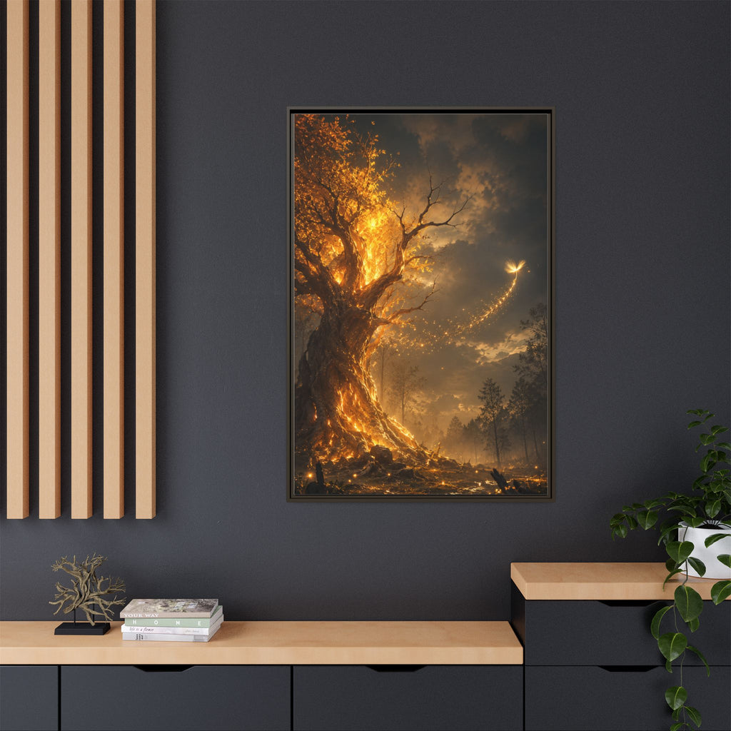 Framed Matte Canvas — Glowing Enchanted Tree Wall Art