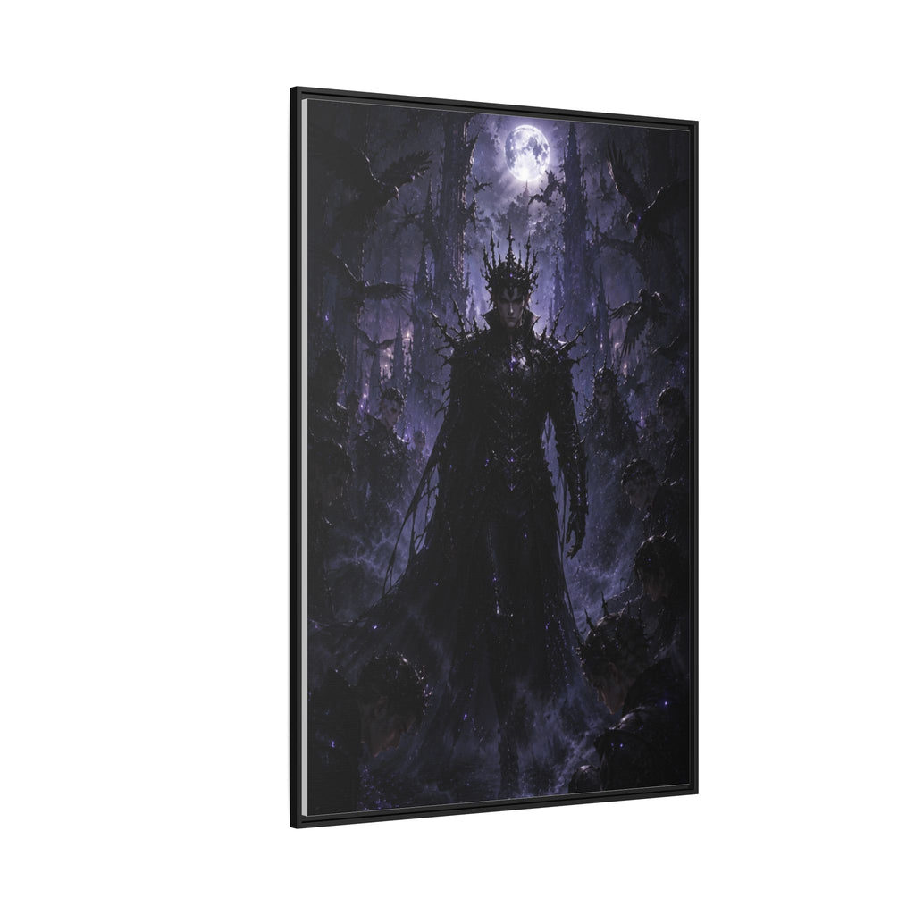 Dark King Matte Canvas Framed Print — Gothic Fantasy Wall Art