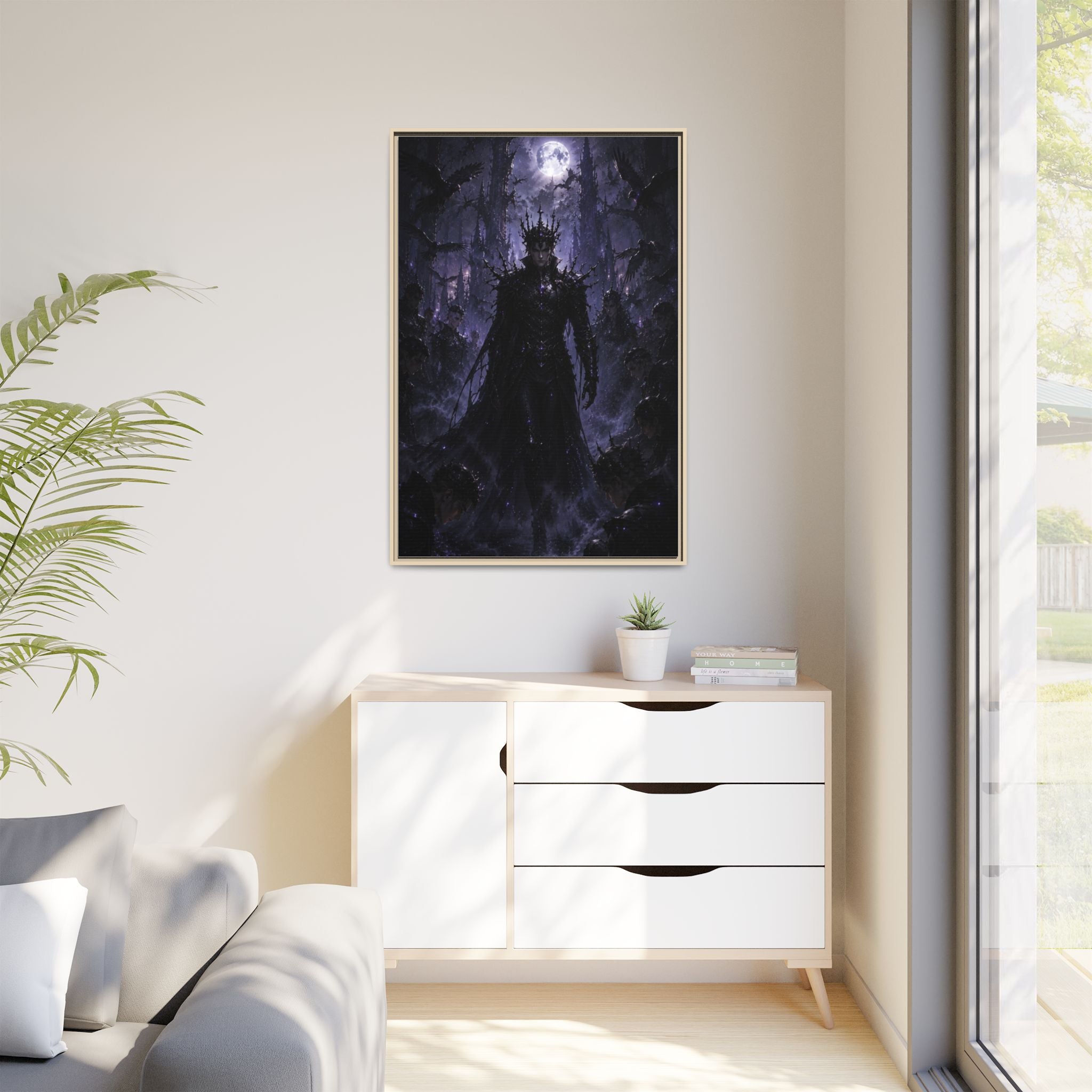 Dark King Matte Canvas Framed Print — Gothic Fantasy Wall Art