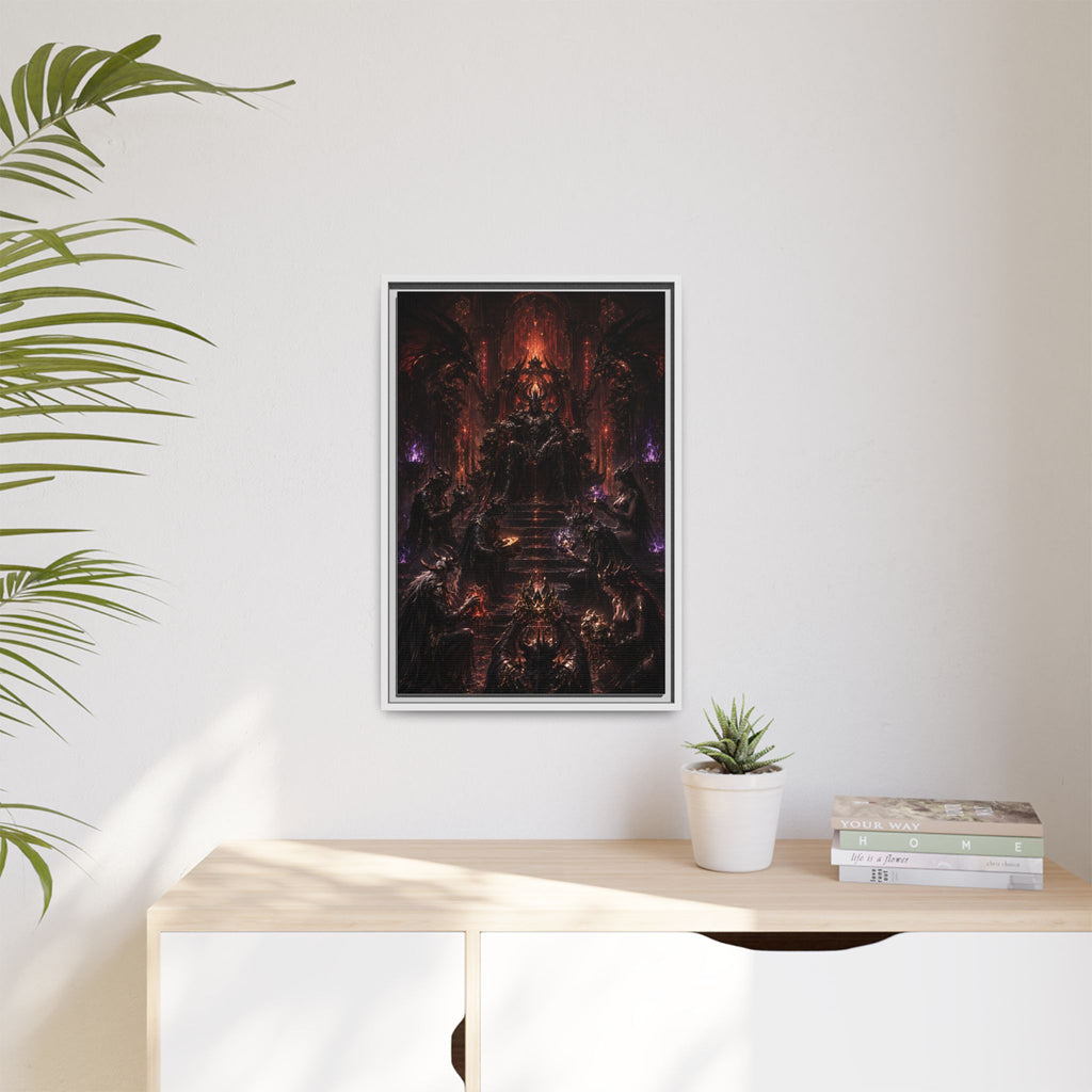 Dark Fantasy Throne Room Matte Canvas Print (Framed)