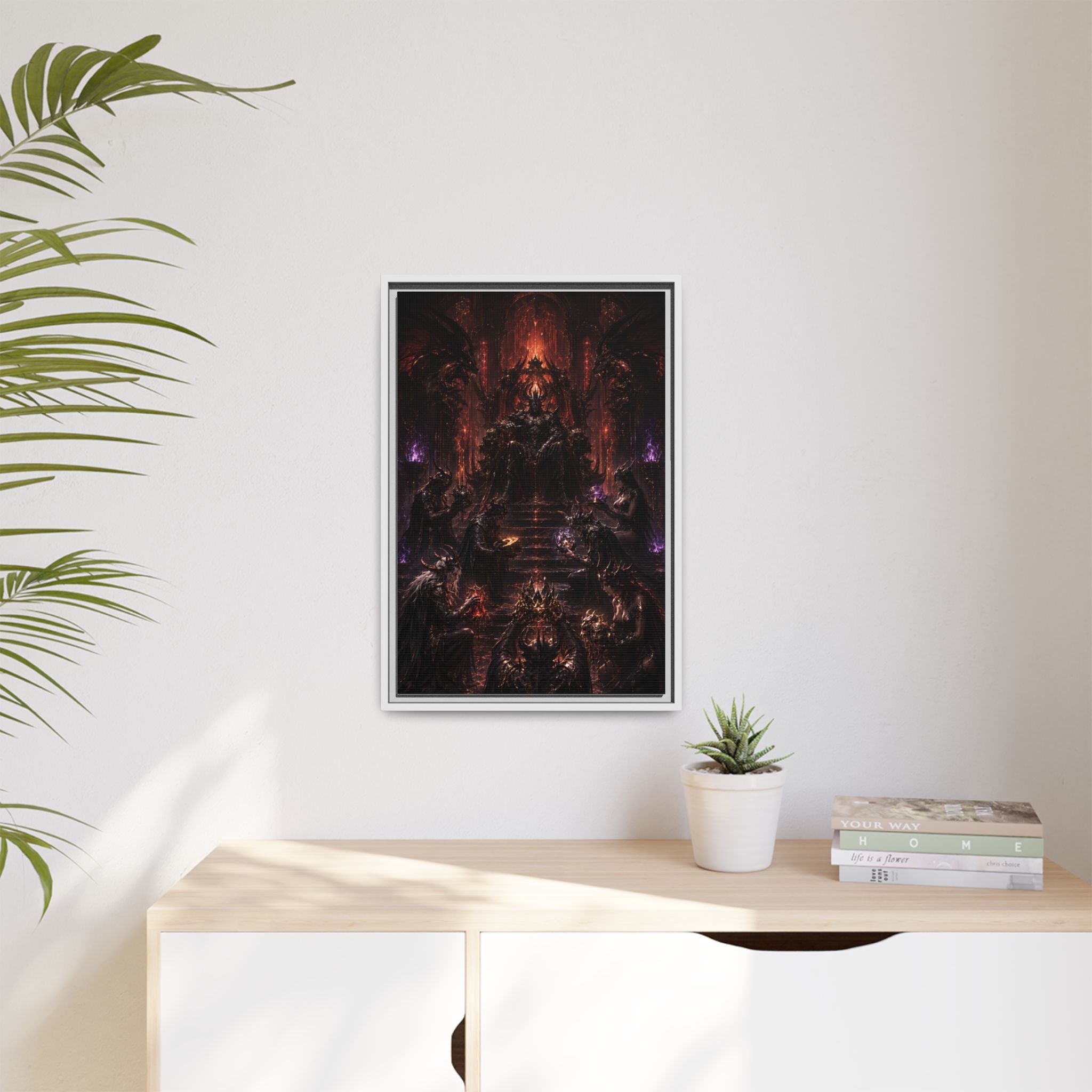 Dark Fantasy Throne Room Matte Canvas Print (Framed)