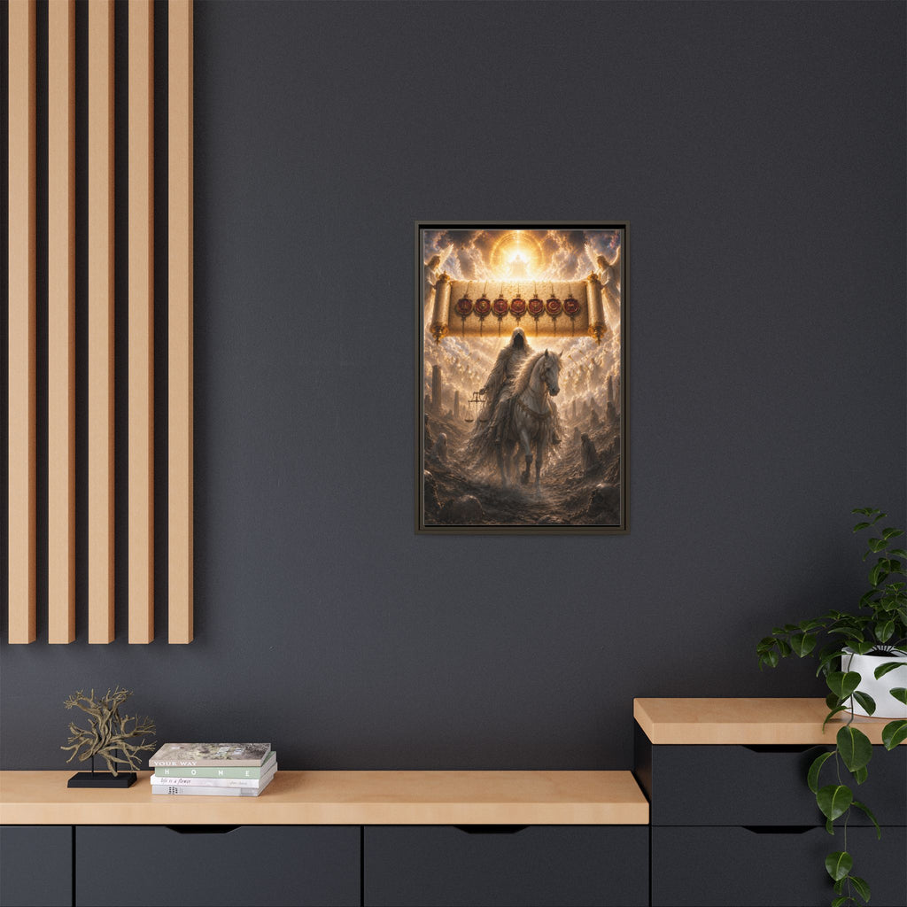 Framed Matte Canvas — Rider of the Pale Horse Biblical Apocalypse Wall Art