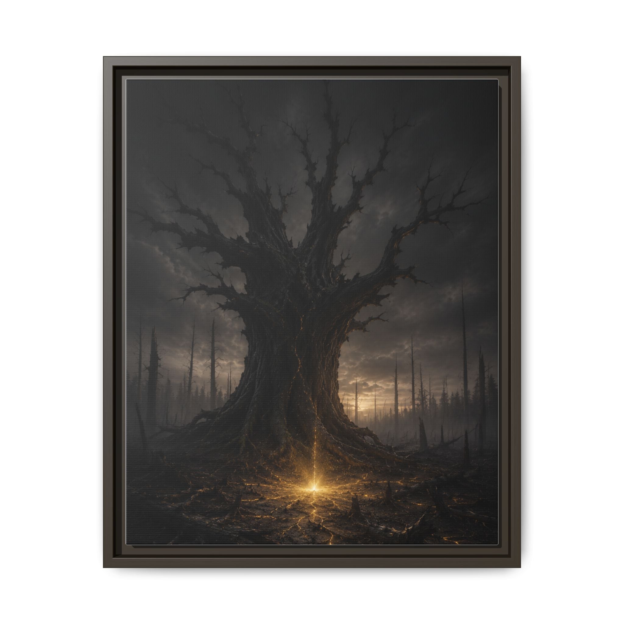 Dark Fantasy Tree Canvas Print — Framed Matte Wall Art