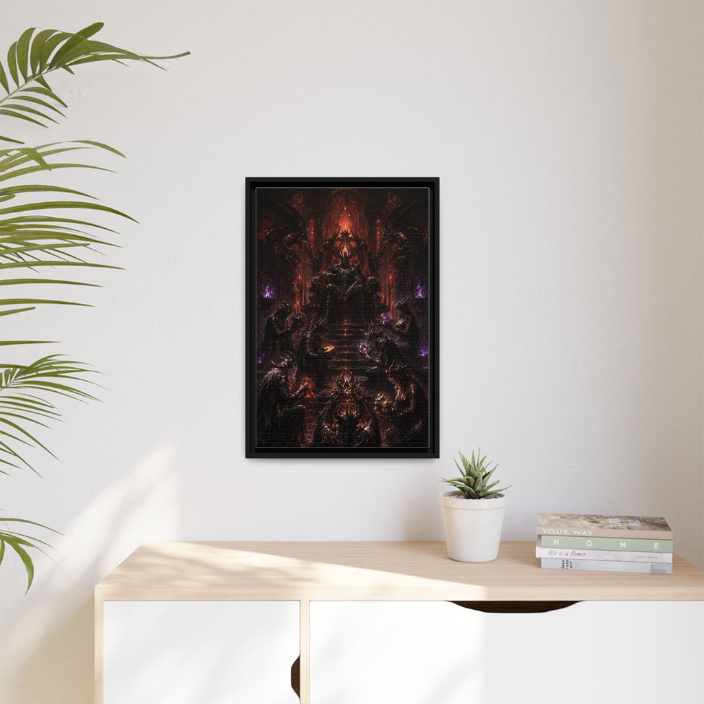 Dark Fantasy Throne Room Matte Canvas Print (Framed)