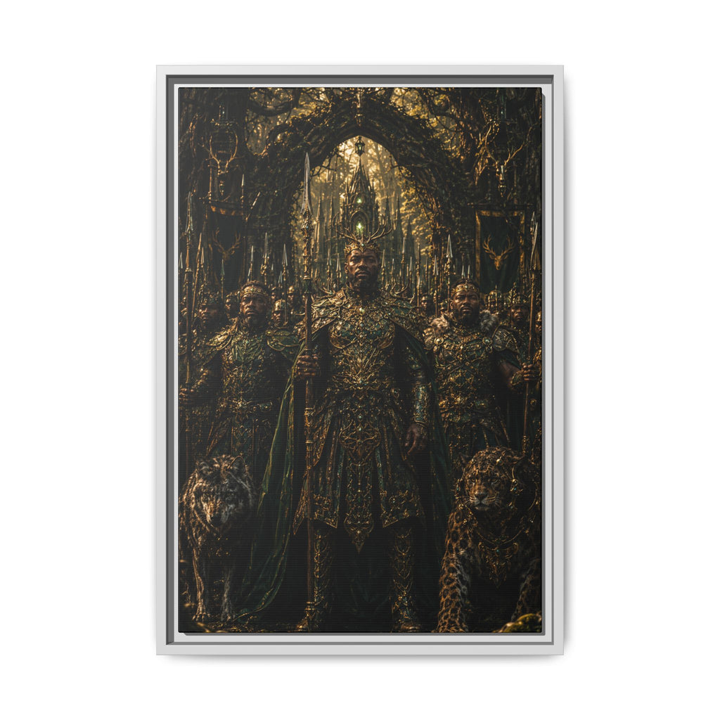 Fine Art Paper Print — Mythic Golden Warrior Court Art