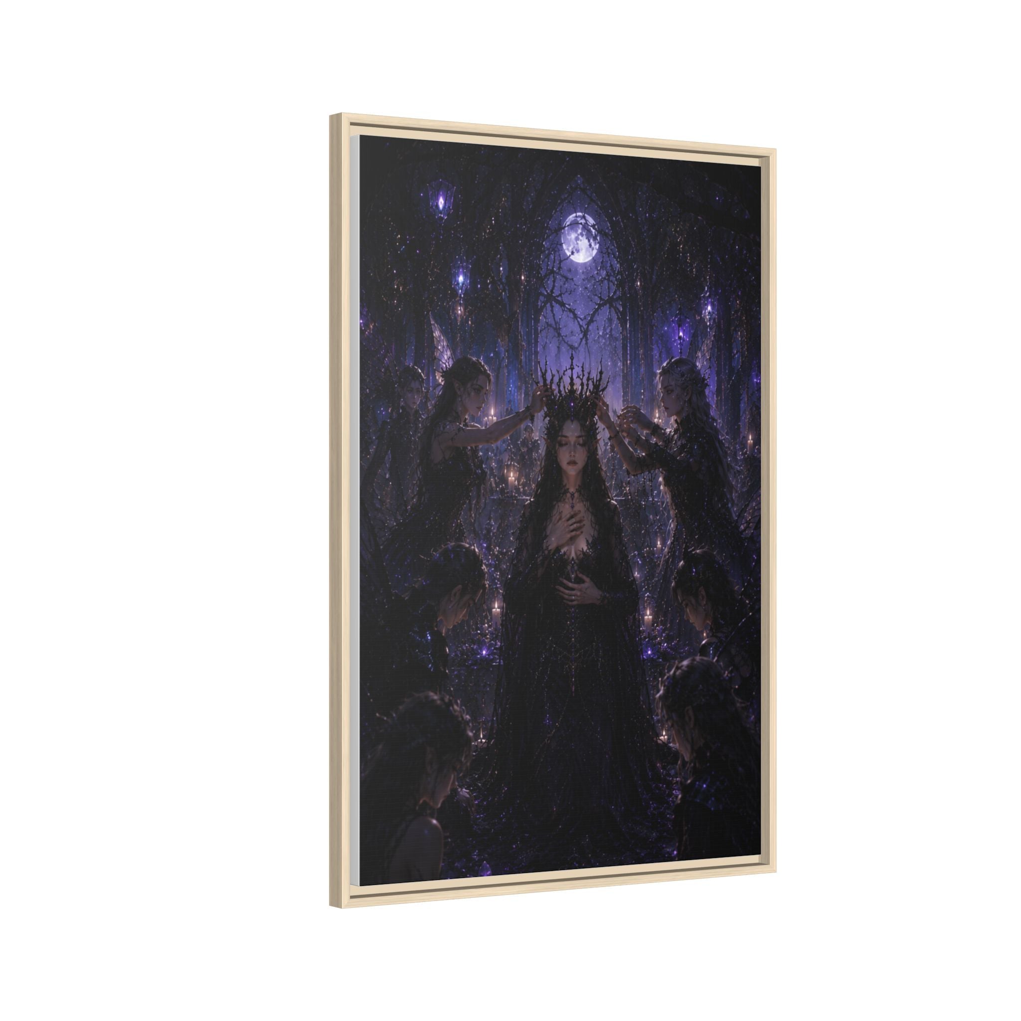 Gothic Moon Queen Framed Canvas Print