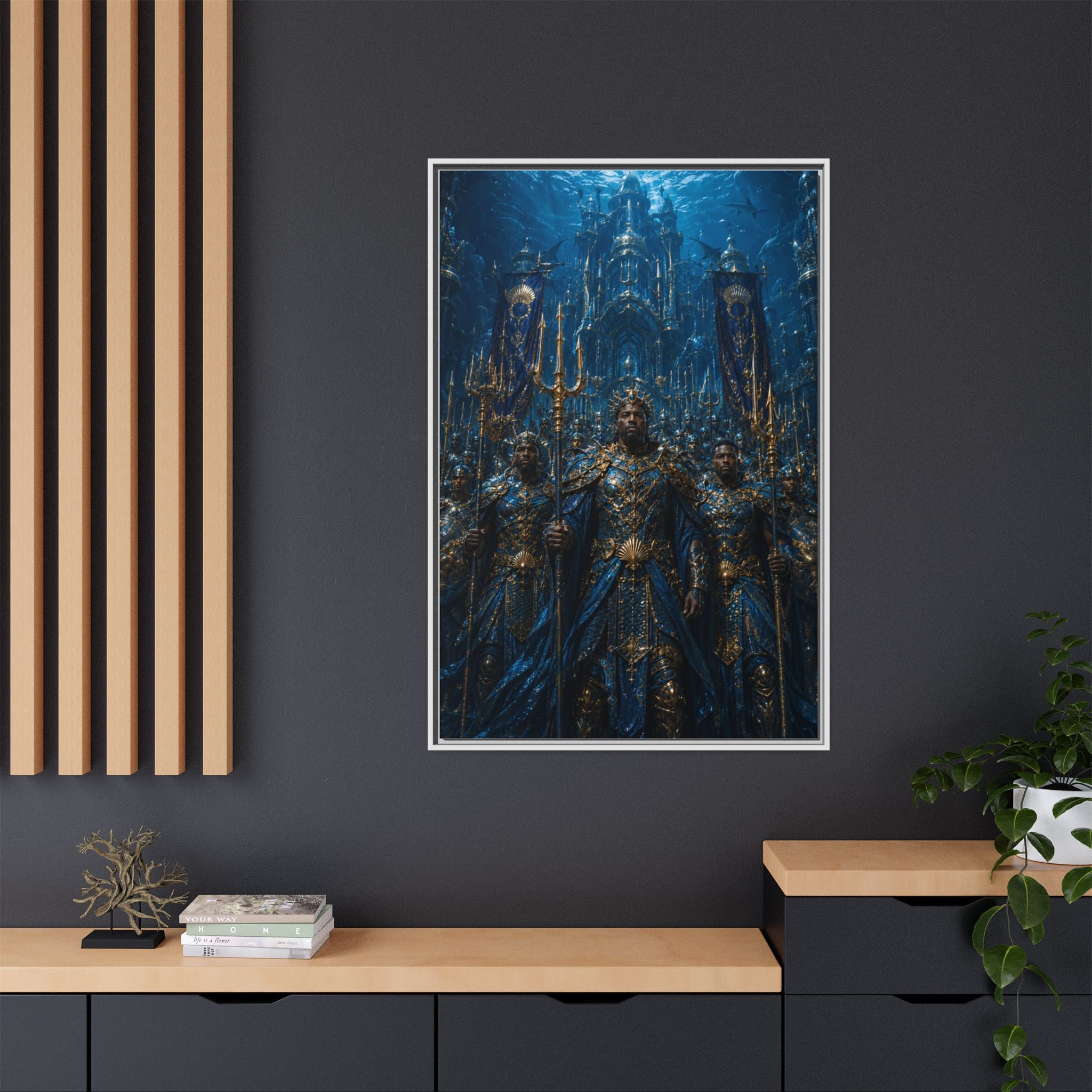 Framed Matte Canvas - Underwater King Artwork