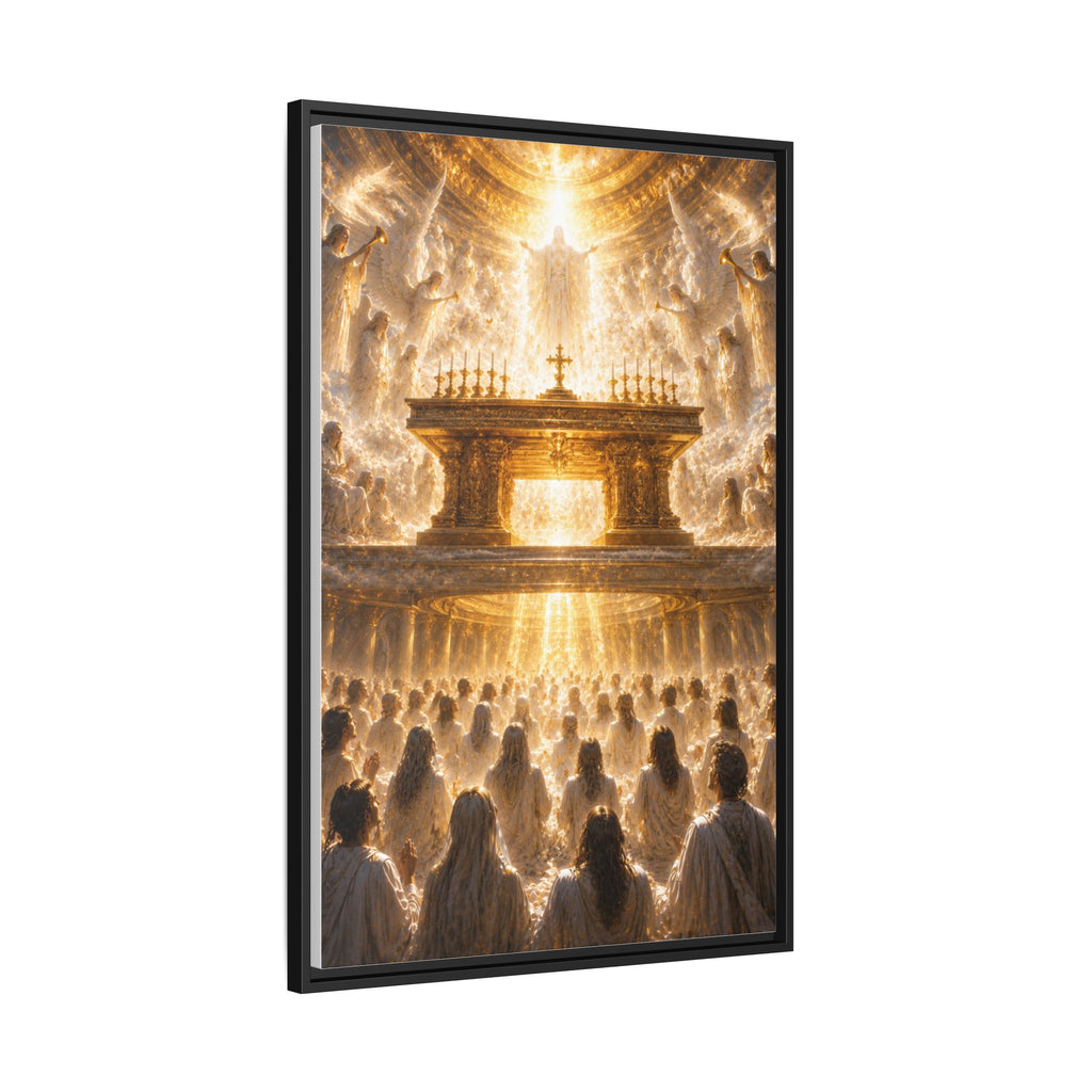Heavenly Altar Matte Canvas Framed Wall Art — Spiritual Church Scene