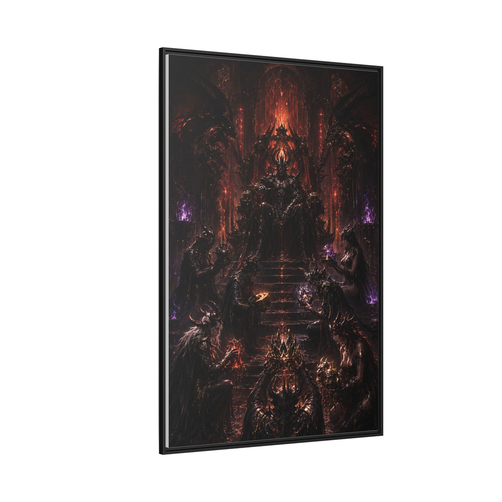 Dark Fantasy Throne Room Matte Canvas Print (Framed)
