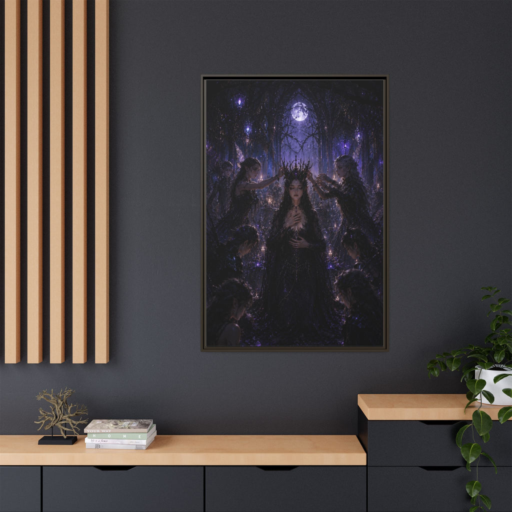 Gothic Moon Queen Framed Canvas Print
