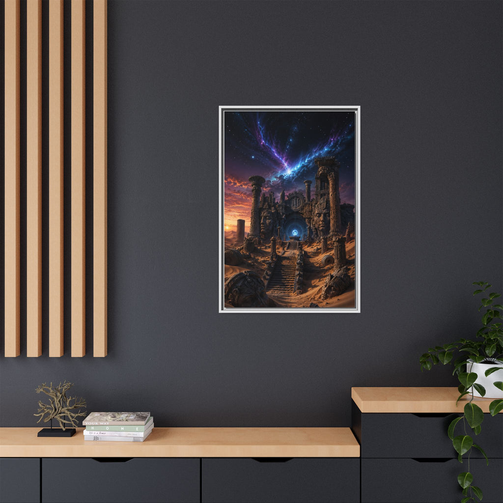 Framed Matte Canvas — Mystical Desert Ruins Nightscape