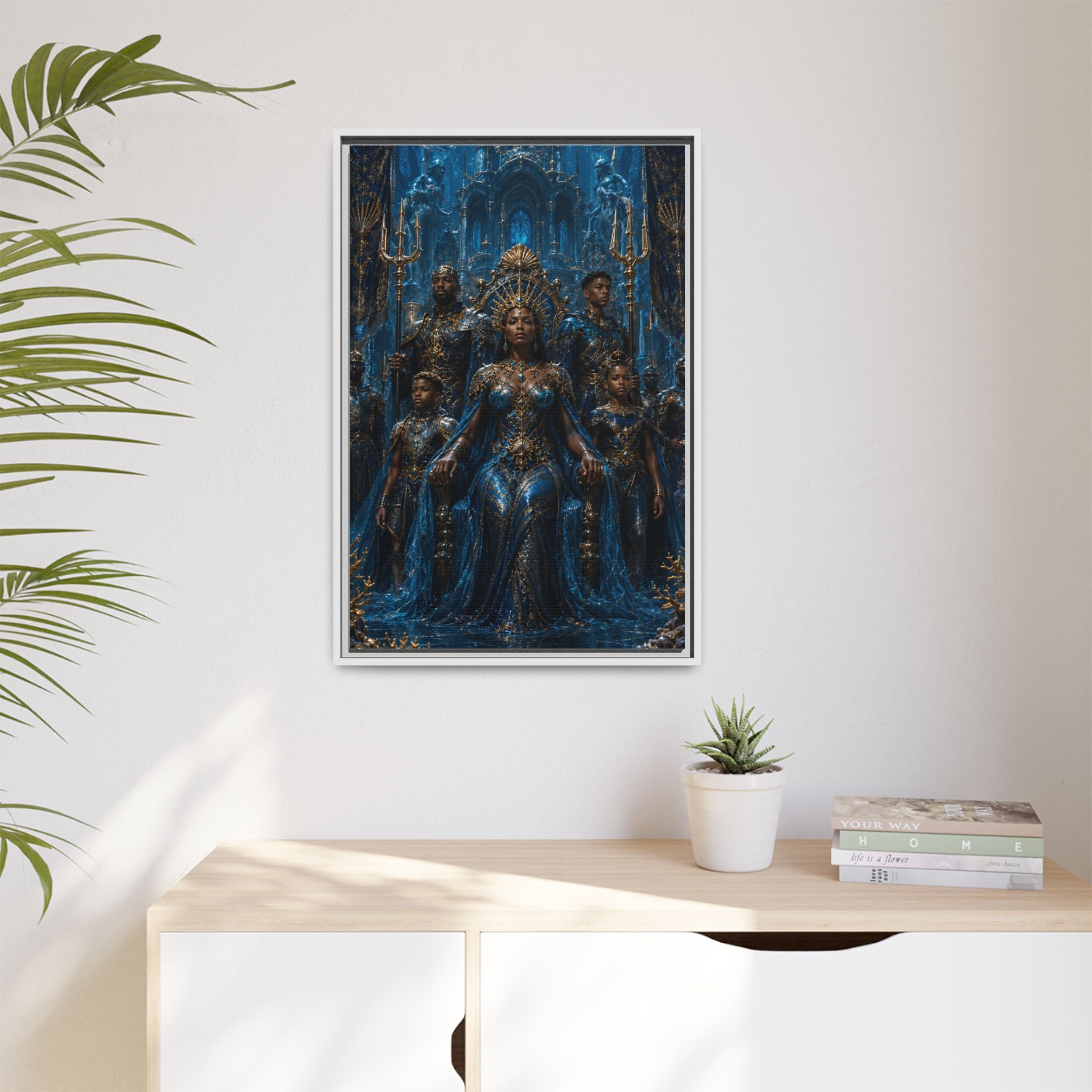 Underwater Queen Matte Framed Canvas — Oceanic Fantasy Wall Art