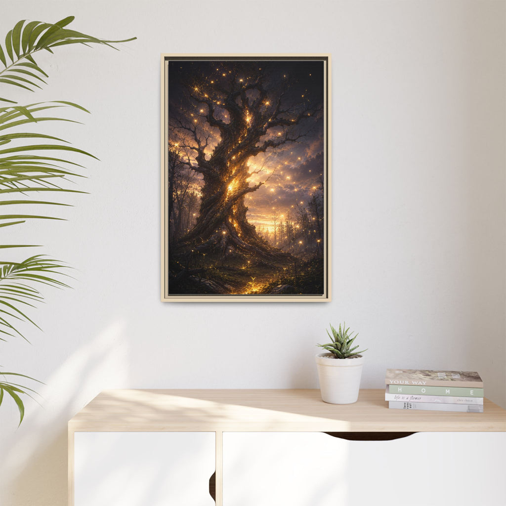 Enchanted Tree Matte Canvas Print — Framed Fantasy Wall Art