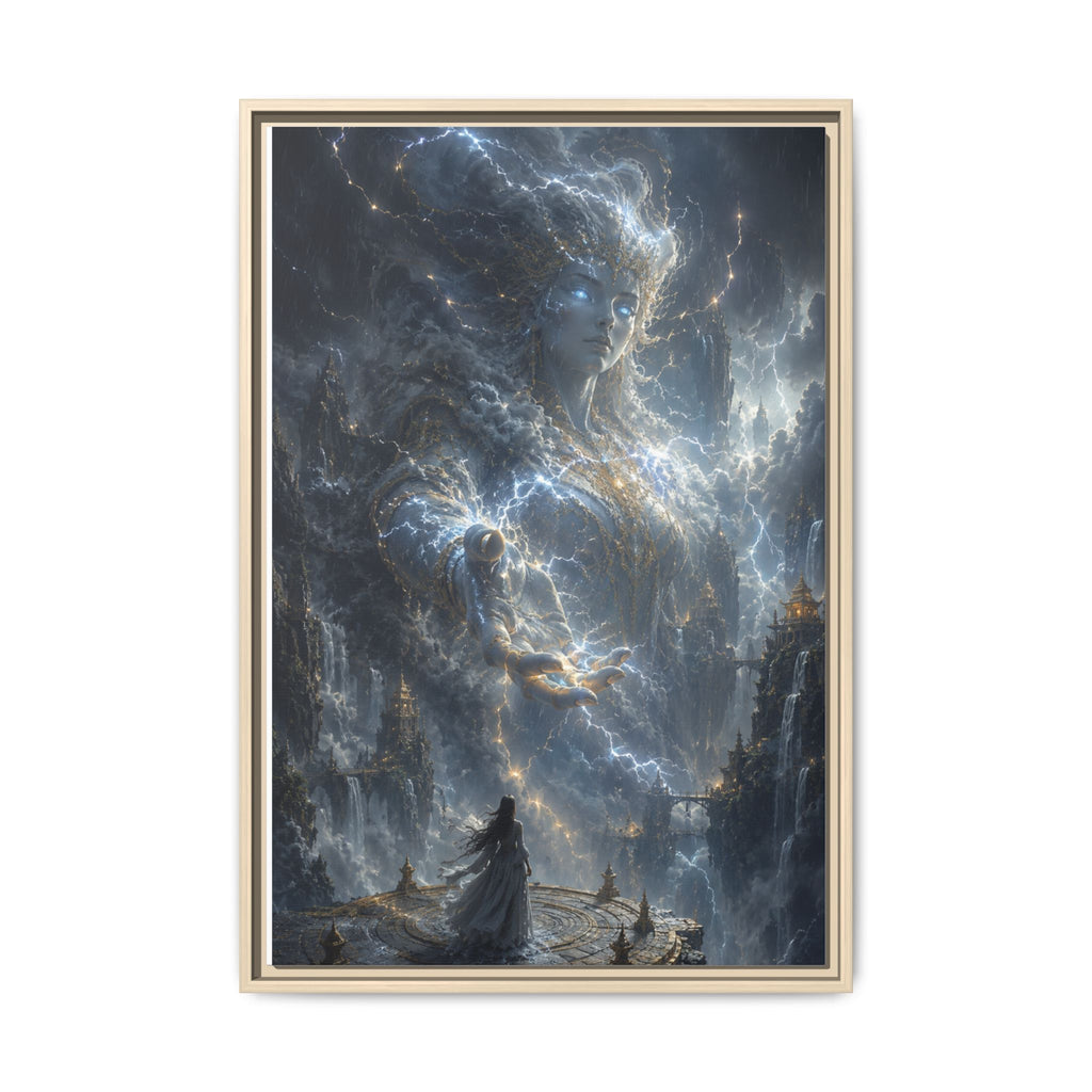 Framed Matte Canvas Print — Ethereal Star Goddess Fantasy Wall Art
