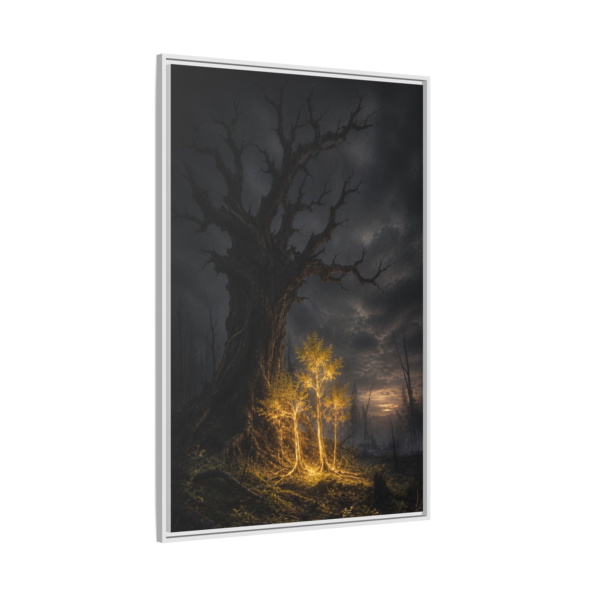 Framed Matte Canvas — Glowing Enchanted Tree Wall Art