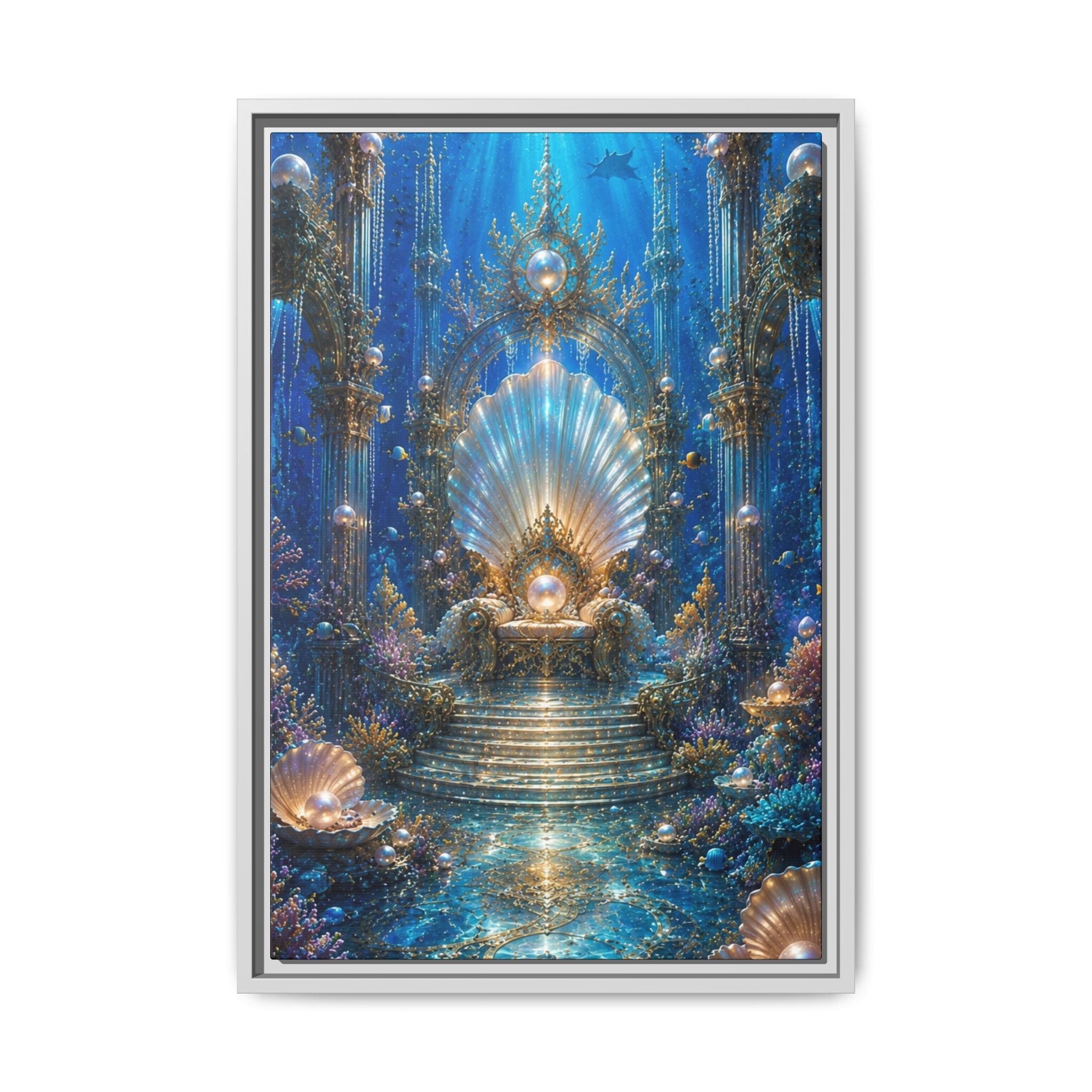 Underwater Palace Fine Art Paper Print — Mermaid Throne Ocean Fantasy Print