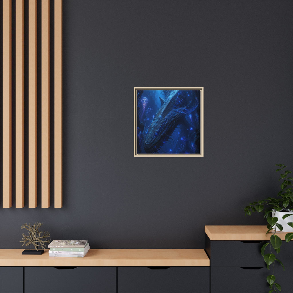 Framed Matte Canvas Art - Deep Sea Leviathan Fantasy Print