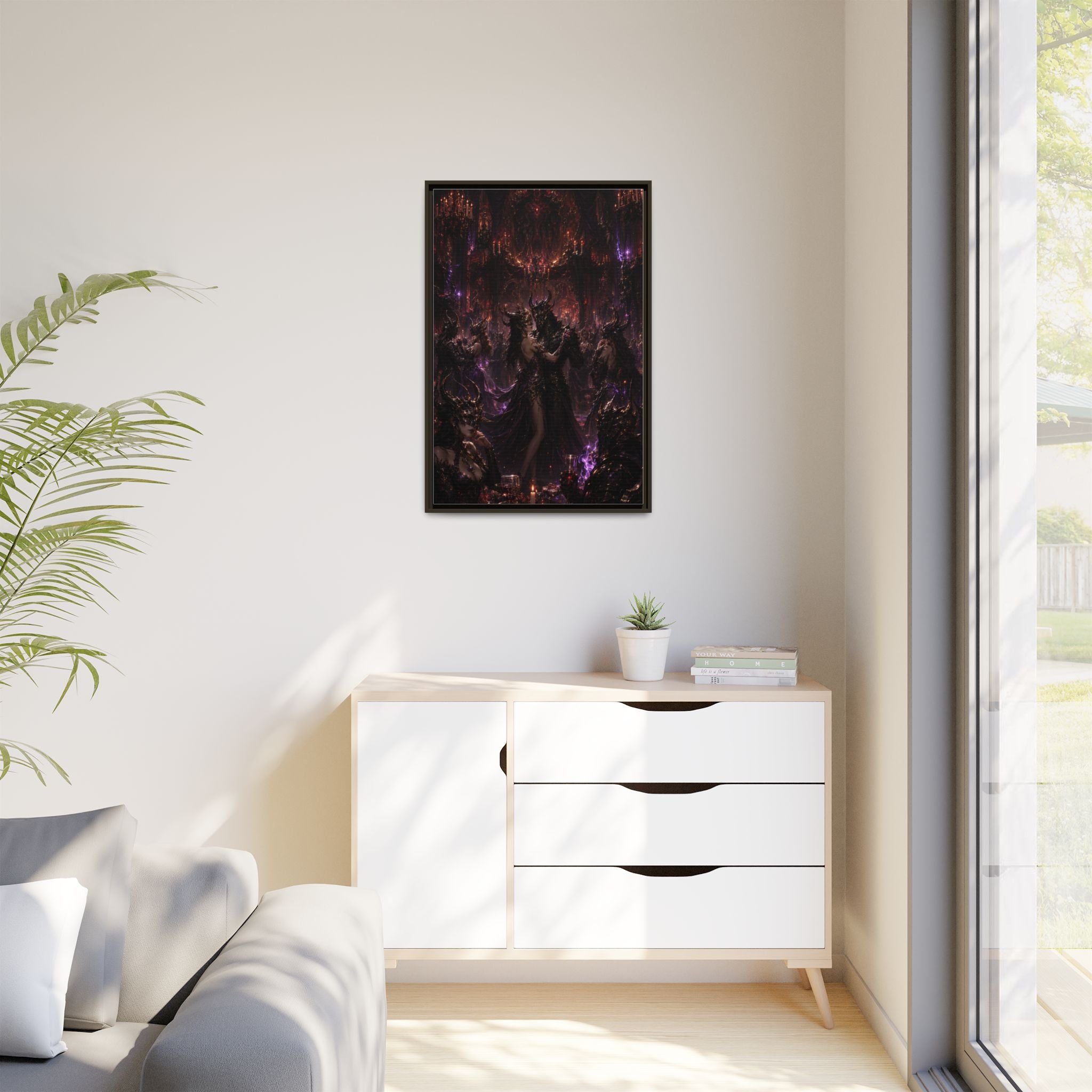 Framed Matte Canvas — Dark Fantasy Demon Lord Wall Art