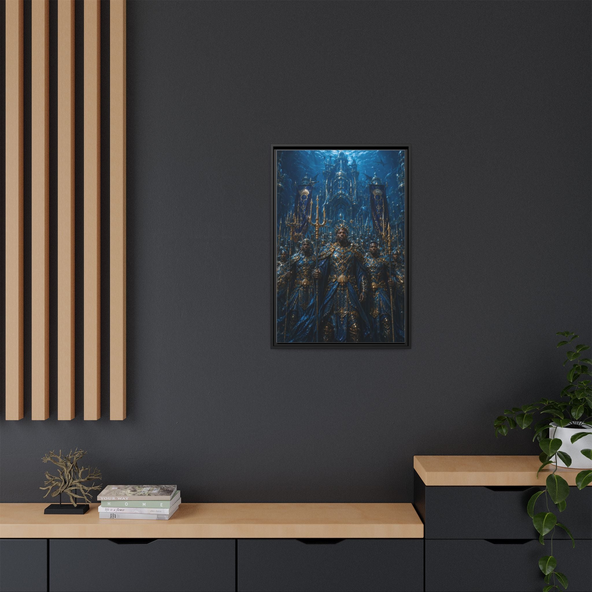 Framed Matte Canvas - Underwater King Artwork