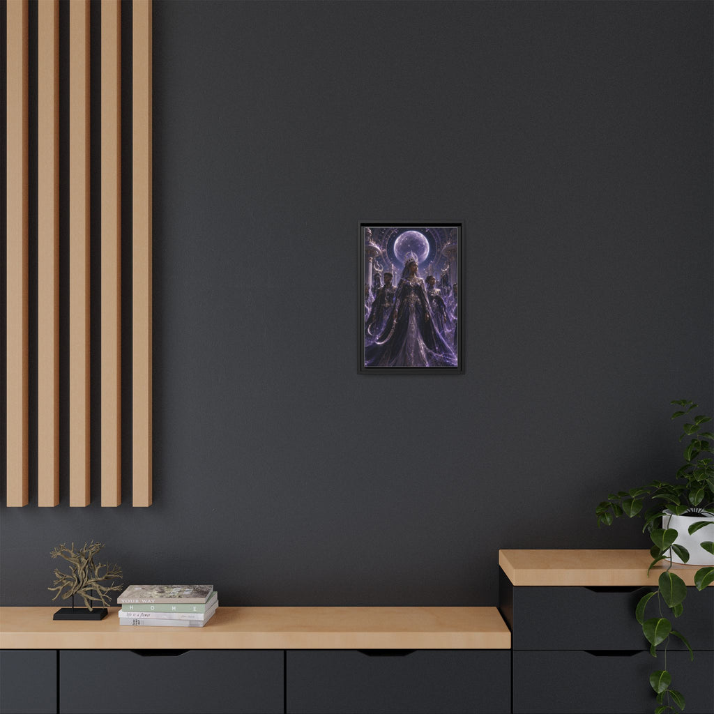 Mystic Moon Queen Framed Matte Canvas Print — Fantasy Royalty Wall Art
