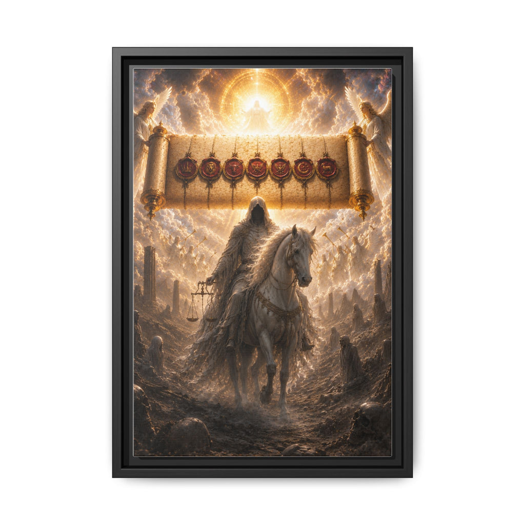 Framed Matte Canvas — Rider of the Pale Horse Biblical Apocalypse Wall Art