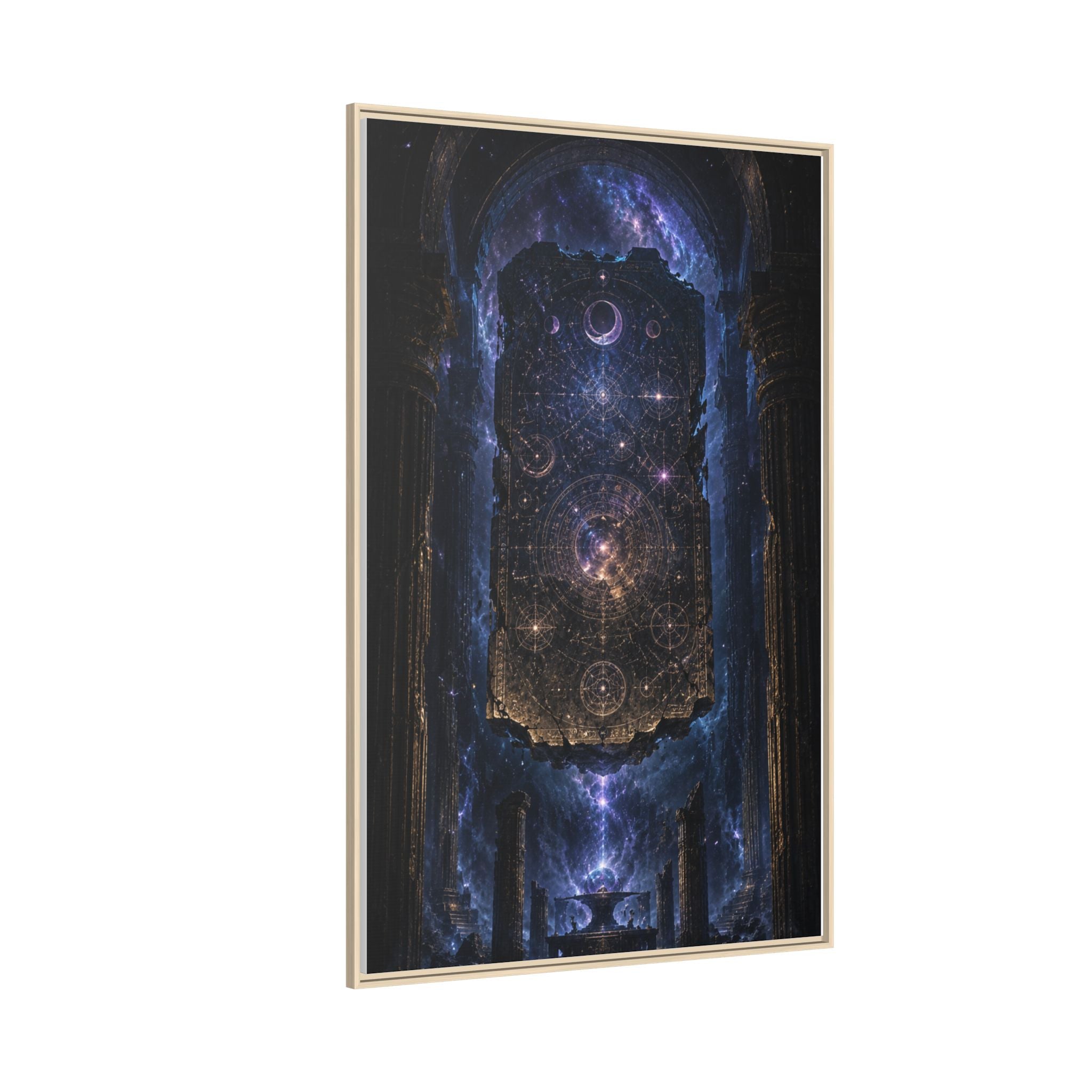Framed Matte Canvas Wall Art — Cosmic Cathedral Galaxy Print