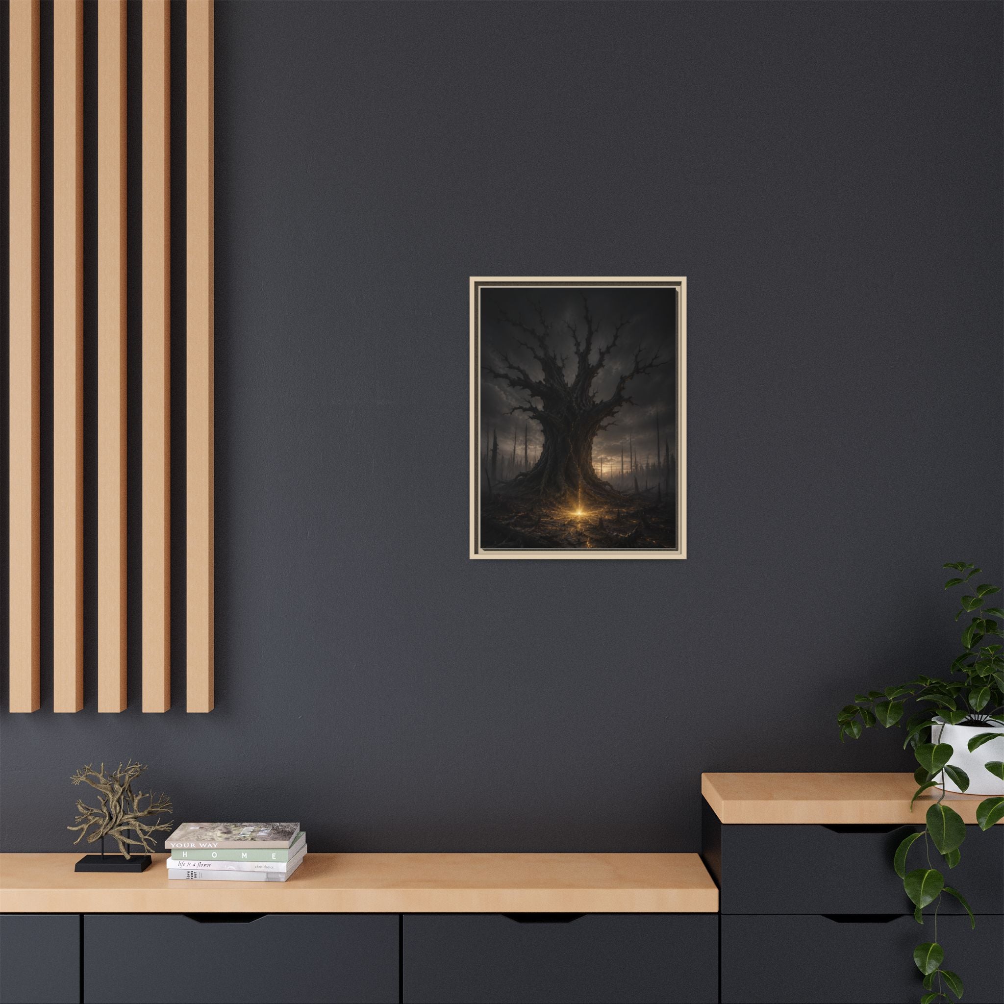 Dark Fantasy Tree Canvas Print — Framed Matte Wall Art
