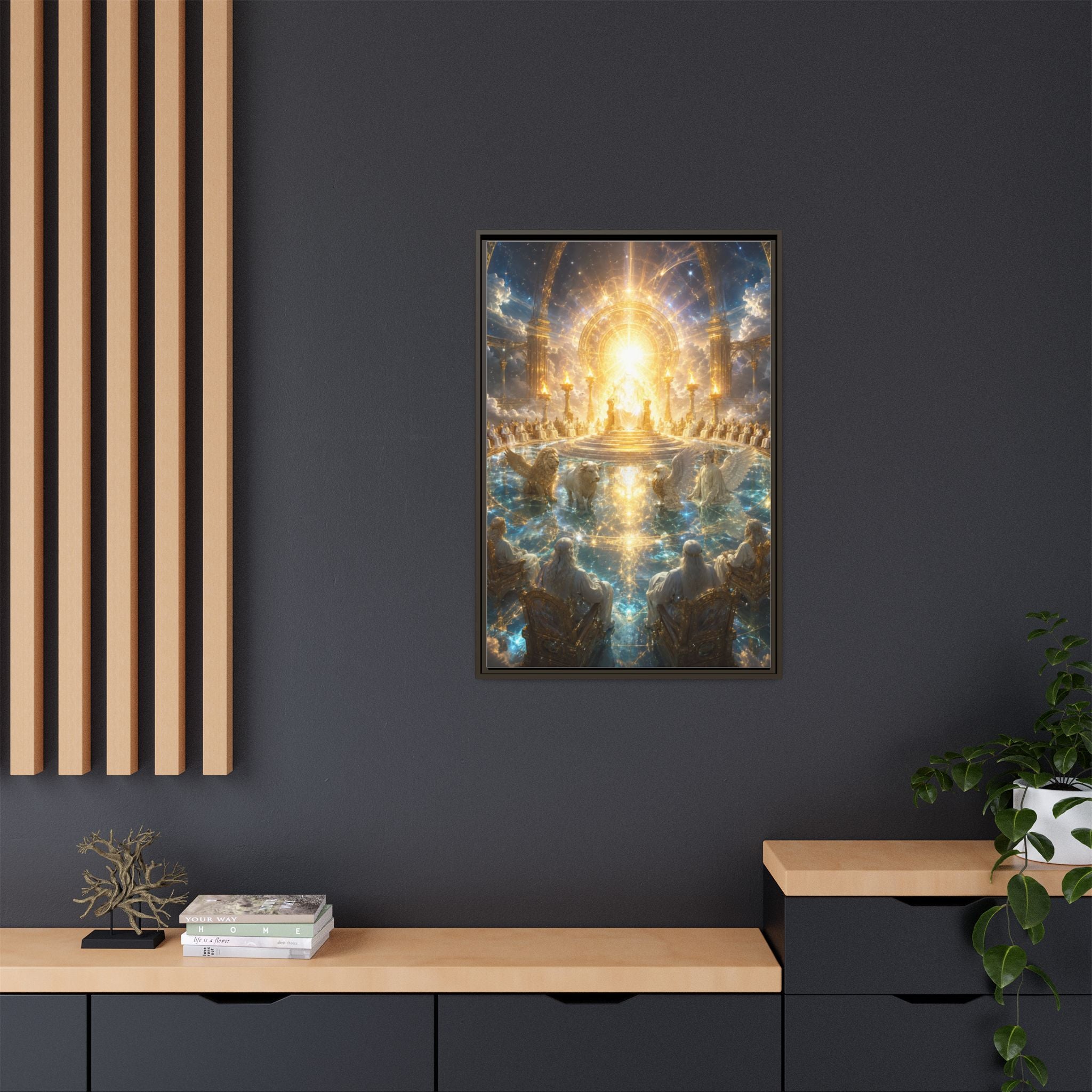 Heavenly Throne Room Matte Framed Canvas Print