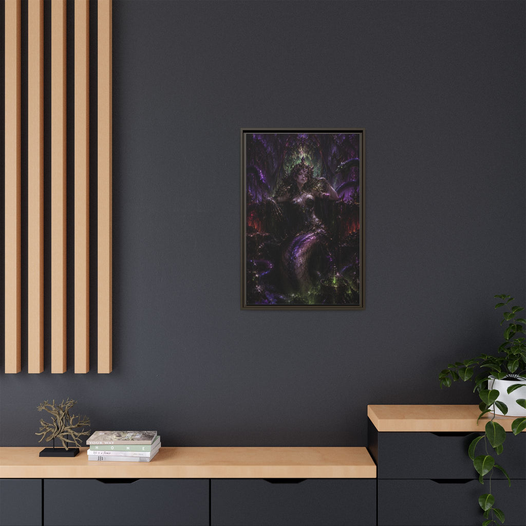 Dark Fantasy Goddess Matte Canvas Print — Framed Multi‑Color Wall Art
