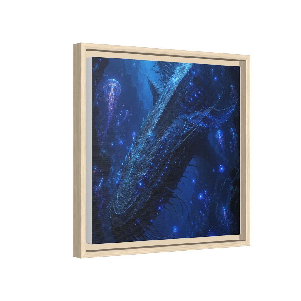 Framed Matte Canvas Art - Deep Sea Leviathan Fantasy Print