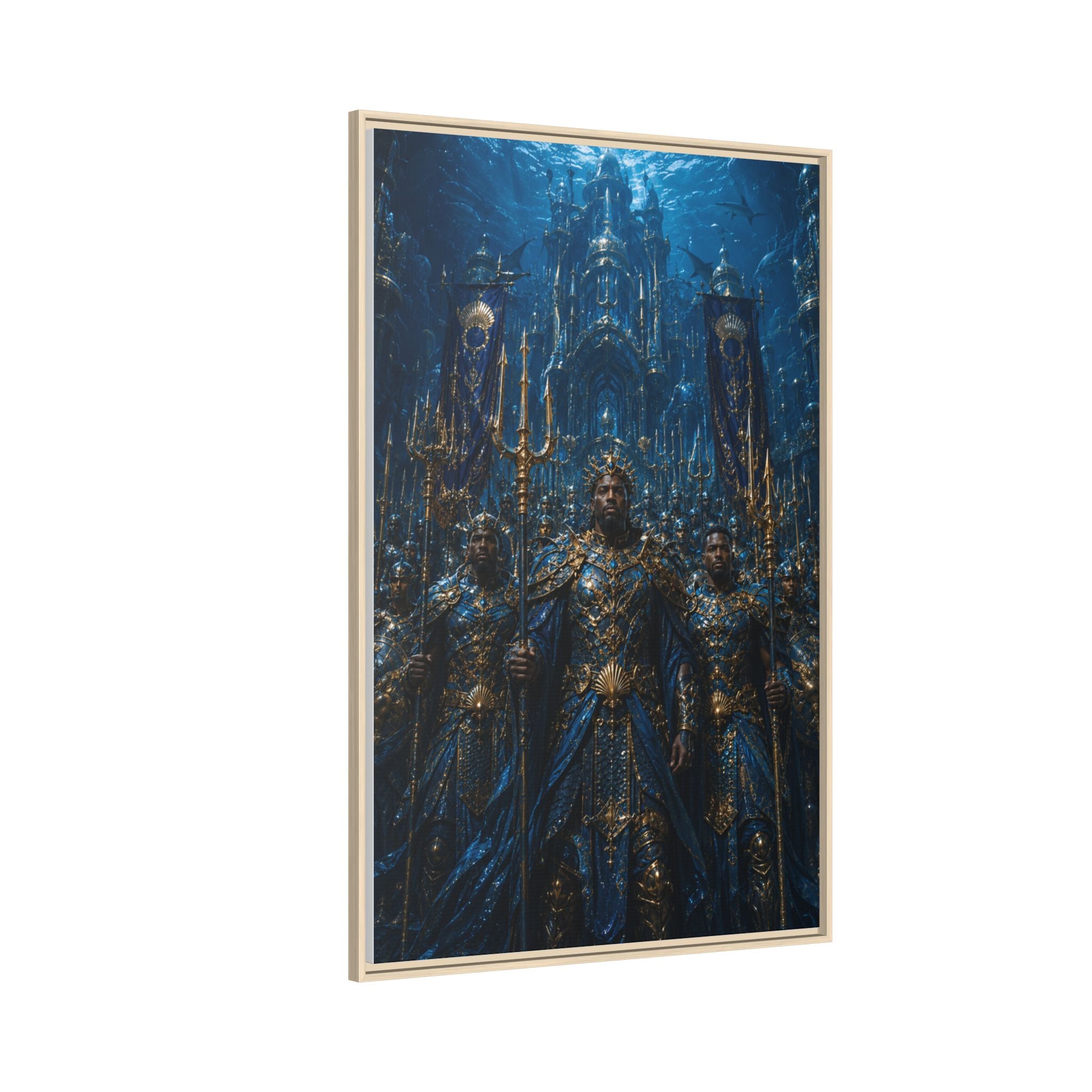 Framed Matte Canvas - Underwater King Artwork