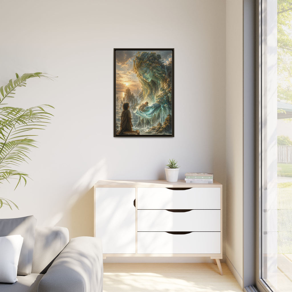 Framed Matte Canvas Print — Ocean Spirit Guardian Fantasy Art