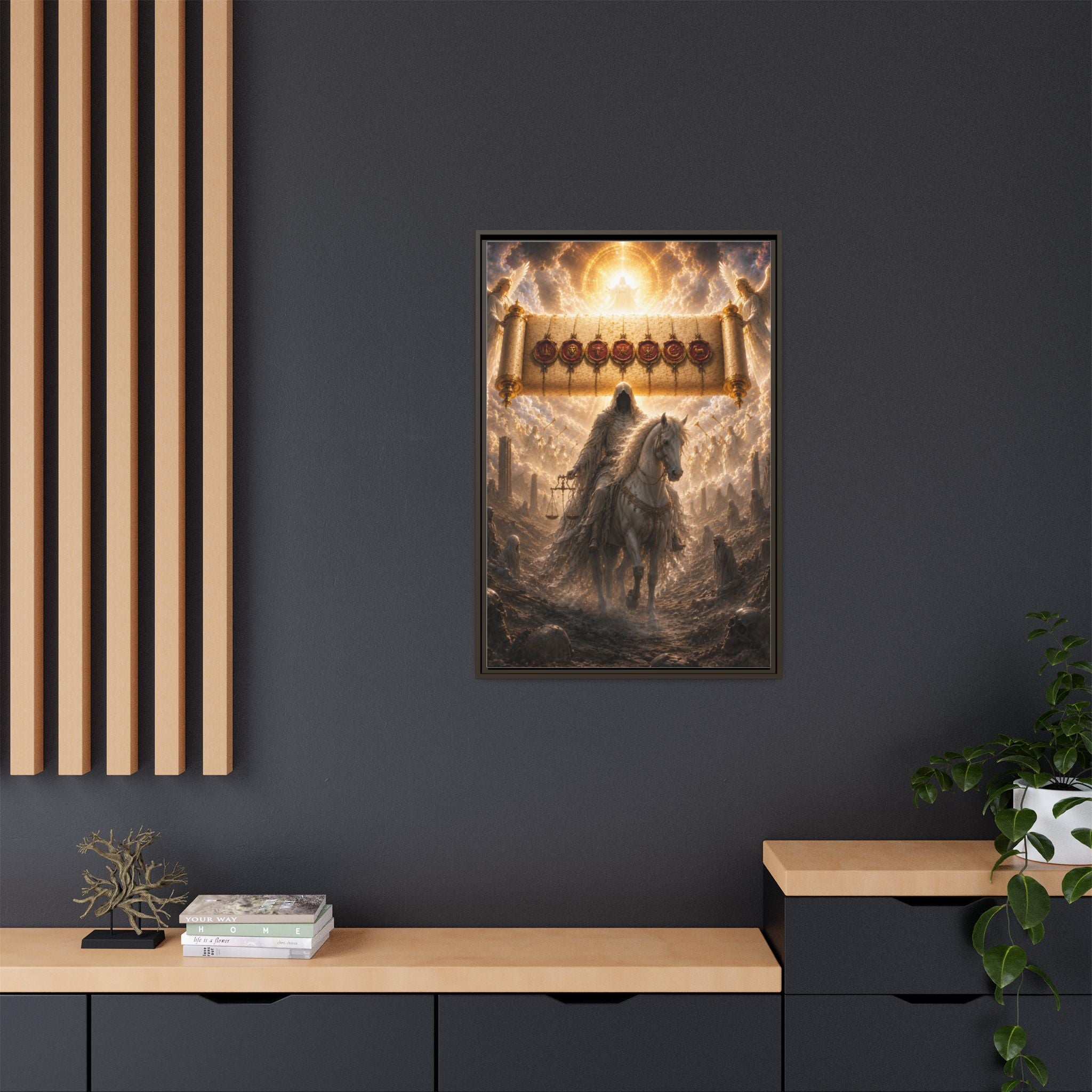 Framed Matte Canvas — Rider of the Pale Horse Biblical Apocalypse Wall Art