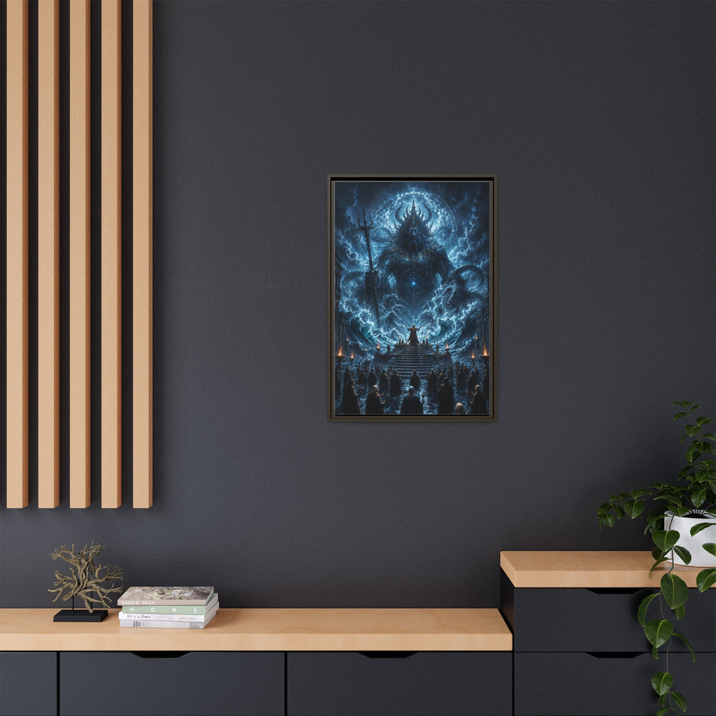 Framed Matte Canvas — Cosmic Dark Deity Art Print