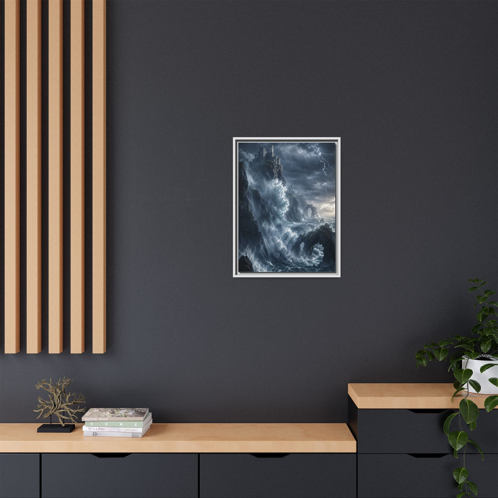 Framed Matte Canvas - Stormy Ocean Fantasy Wall Art