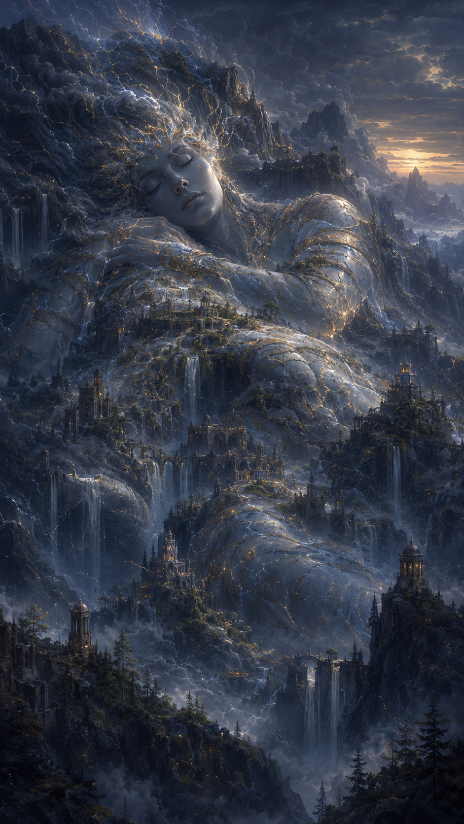 Fine Art Paper Print Wall Art — Misty Stormy Mountain Landscape