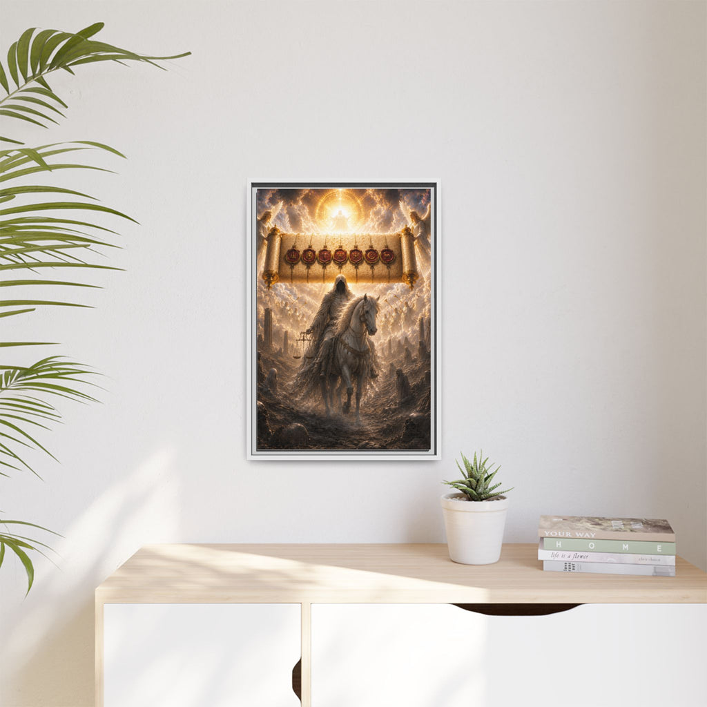 Framed Matte Canvas — Rider of the Pale Horse Biblical Apocalypse Wall Art