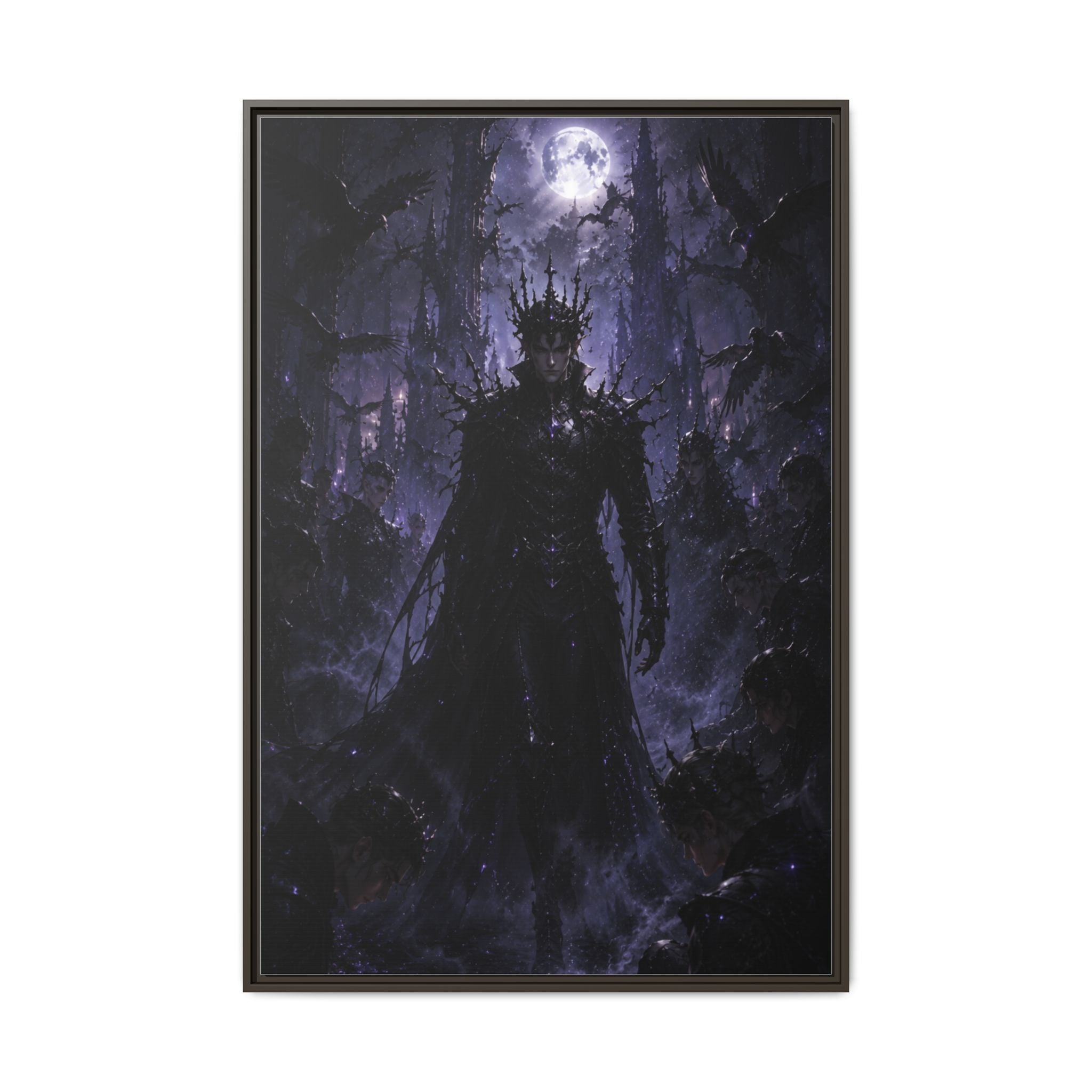 Dark King Matte Canvas Framed Print — Gothic Fantasy Wall Art