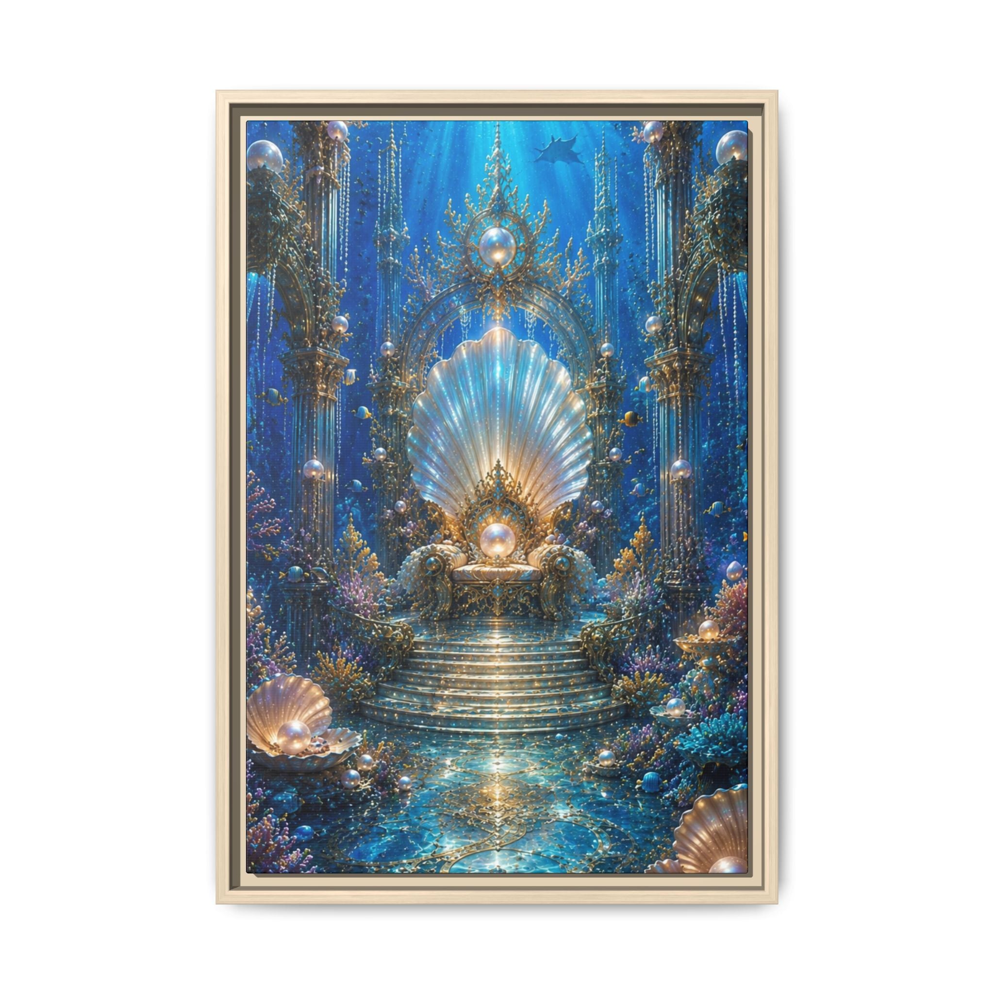 Underwater Palace Fine Art Paper Print — Mermaid Throne Ocean Fantasy Print