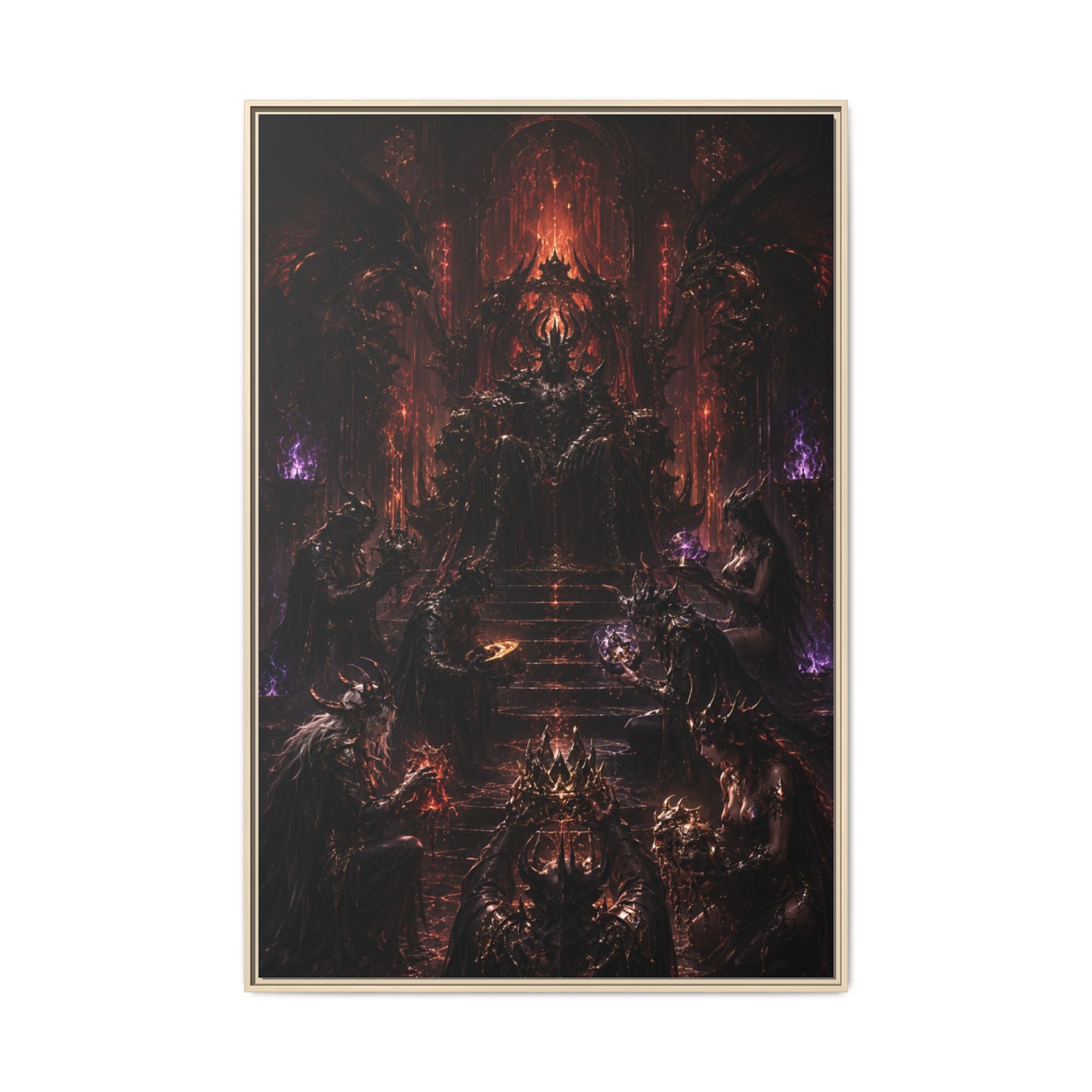 Dark Fantasy Throne Room Matte Canvas Print (Framed)