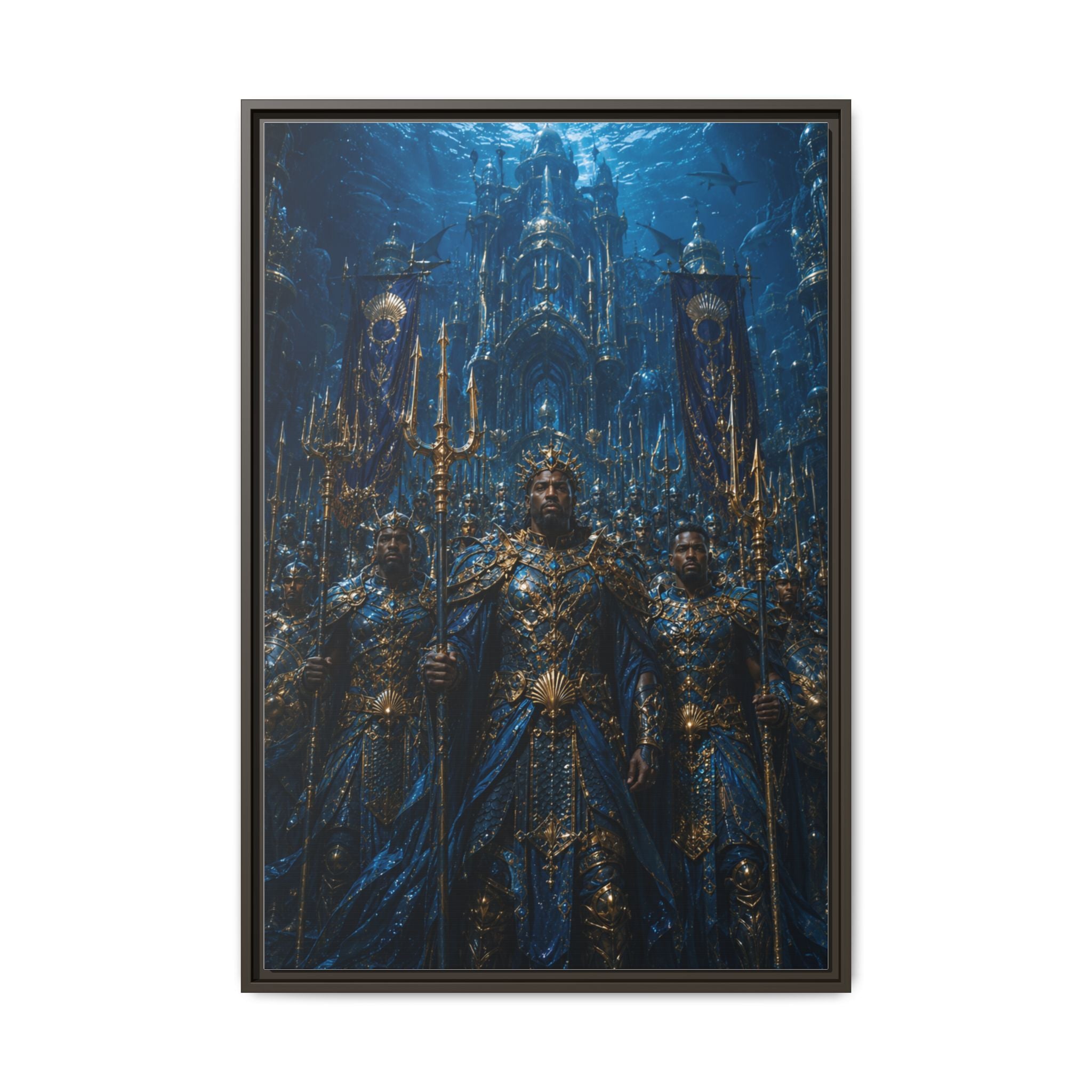 Framed Matte Canvas - Underwater King Artwork