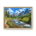 Framed Framed Canvas Mountain River Landscape Wall Art