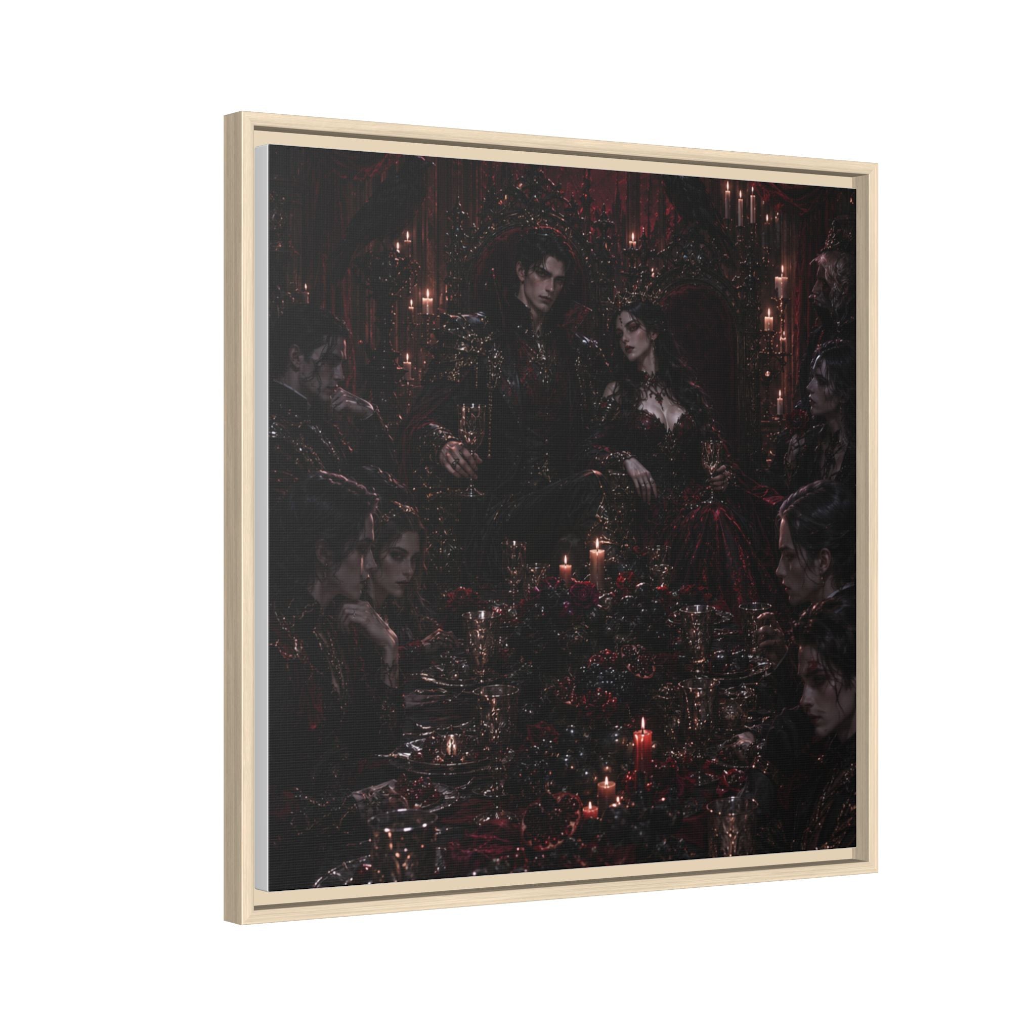 Gothic Victorian Dinner Party Matte Framed Canvas