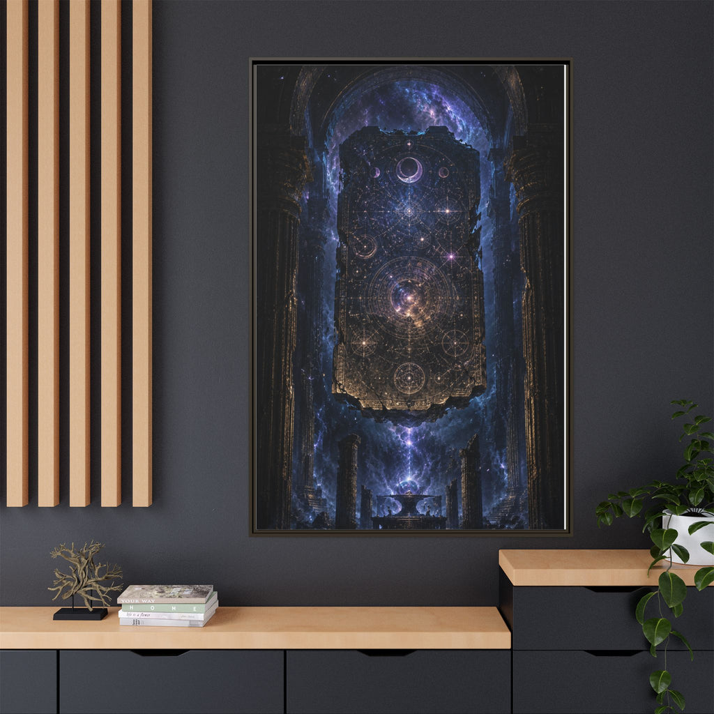 Framed Matte Canvas Wall Art — Cosmic Cathedral Galaxy Print
