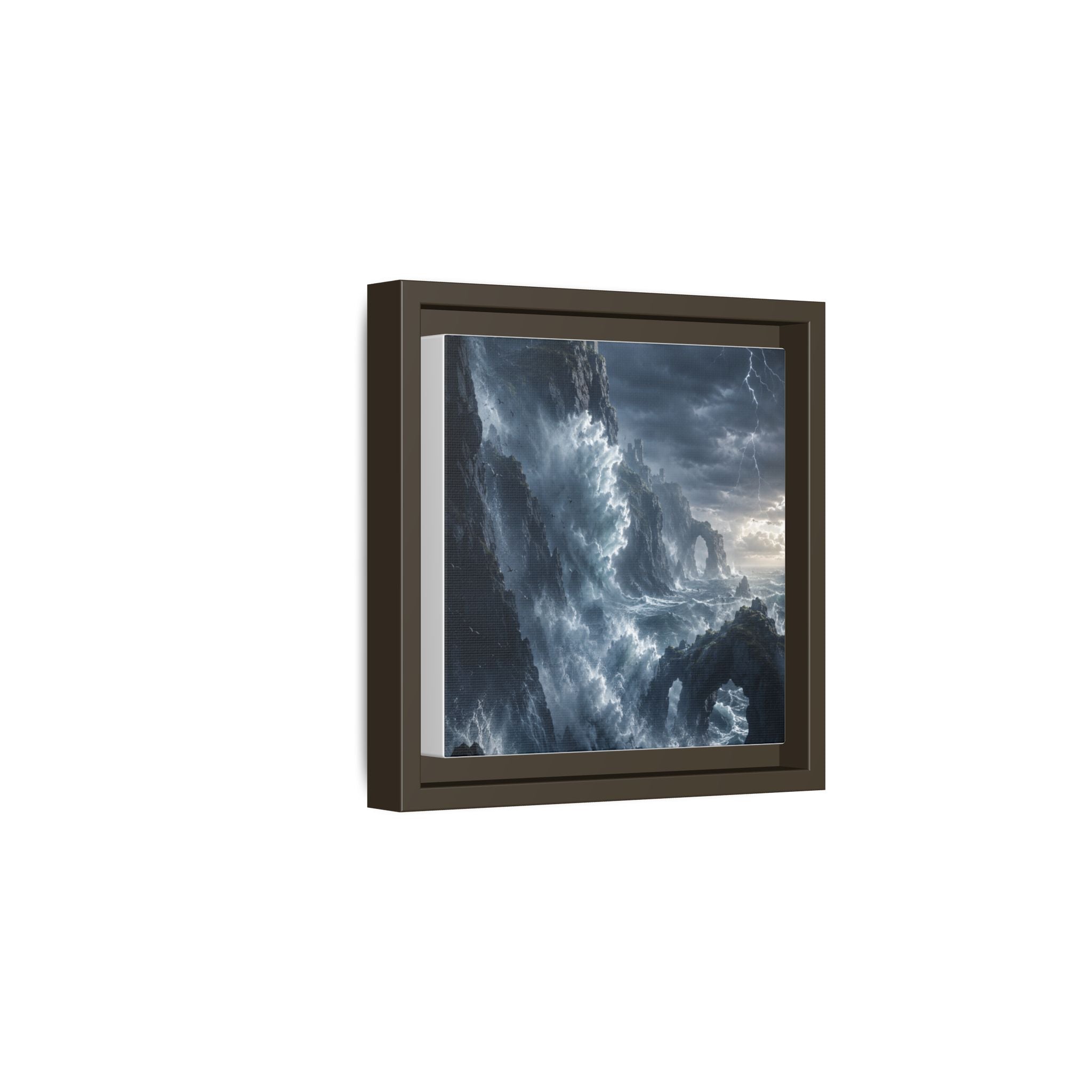 Framed Matte Canvas - Stormy Ocean Fantasy Wall Art