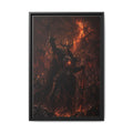 Framed Matte Canvas: Infernal Dark Lord Fantasy Wall Art